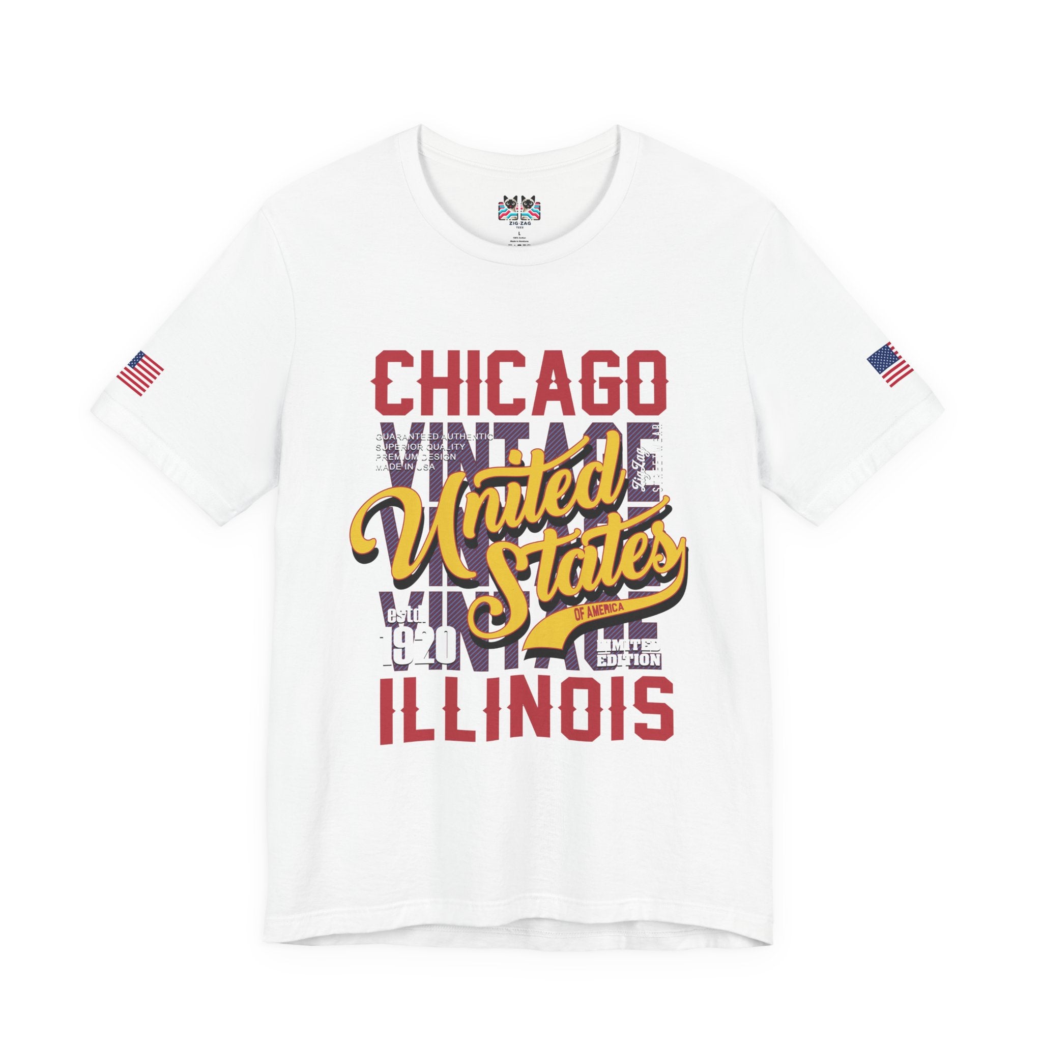 Chicago United States Illinois T-Shirt - Limited Edition 1920 Vintage Streetwear