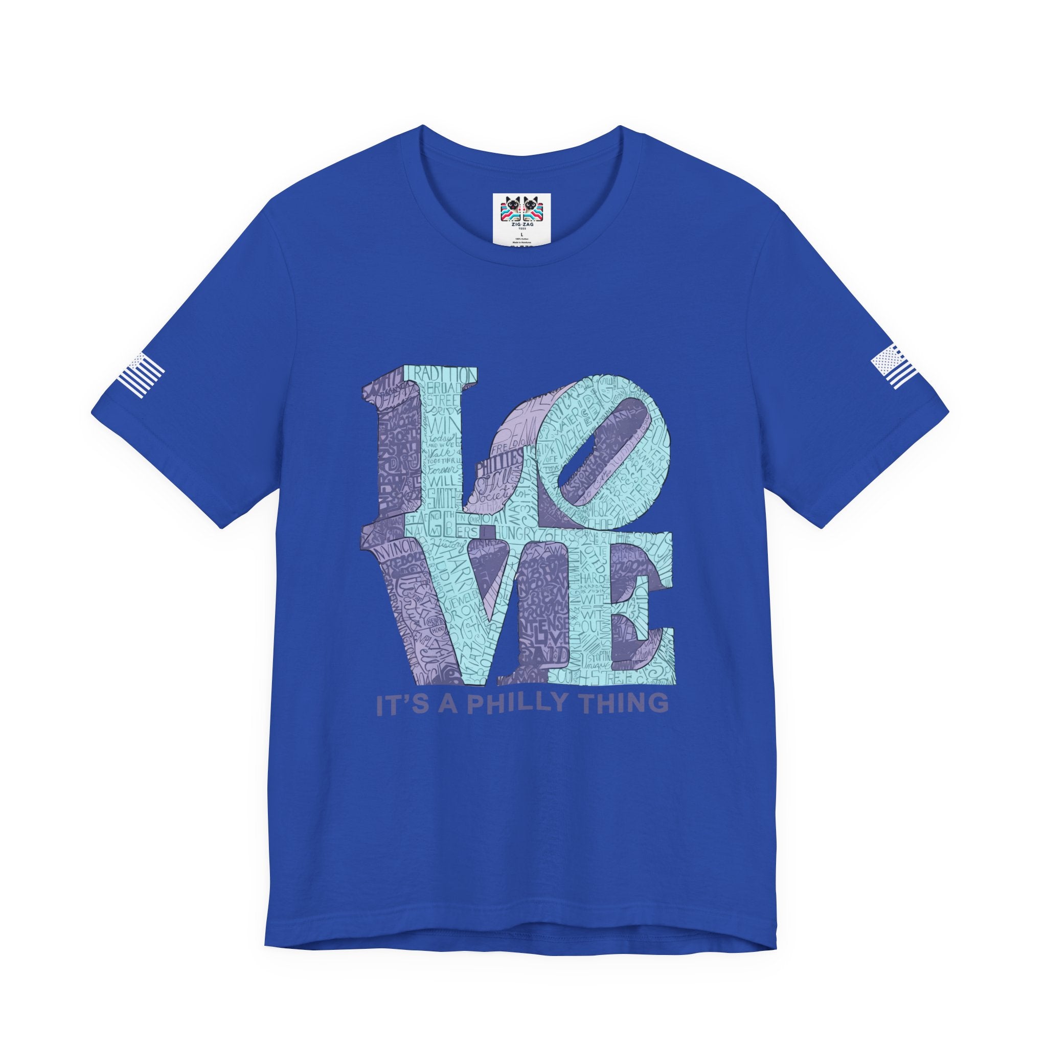 Love It's a Philly Thing T-Shirt – LOVE Sculpture Word Art Graphic Tee Philadelphia