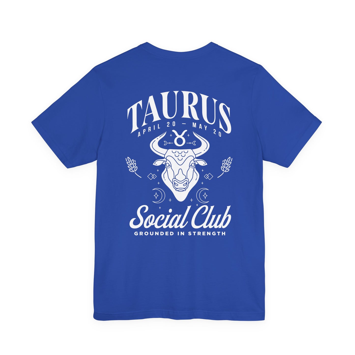 Taurus Zodiac T-Shirt – Bull Head with Astrological Wheel and Earth Element