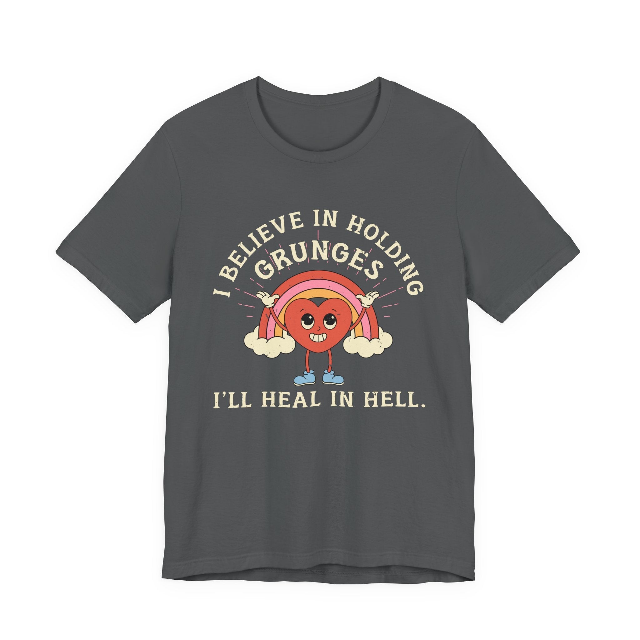 Worried Heart Rainbow T-Shirt – Bold Emotional Graphic Humor Tee