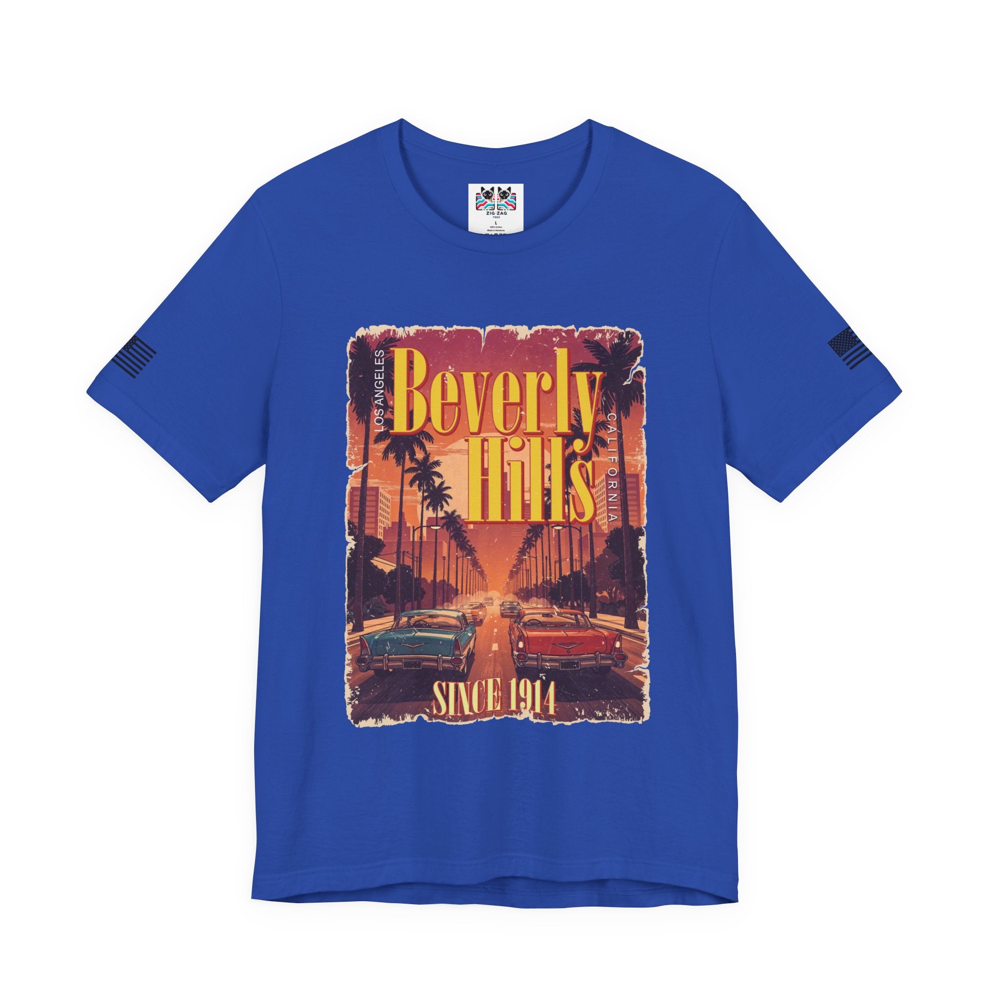 Beverly Hills Los Angeles California T-Shirt – Since 1914 Classic Cars Sunset Street Tee