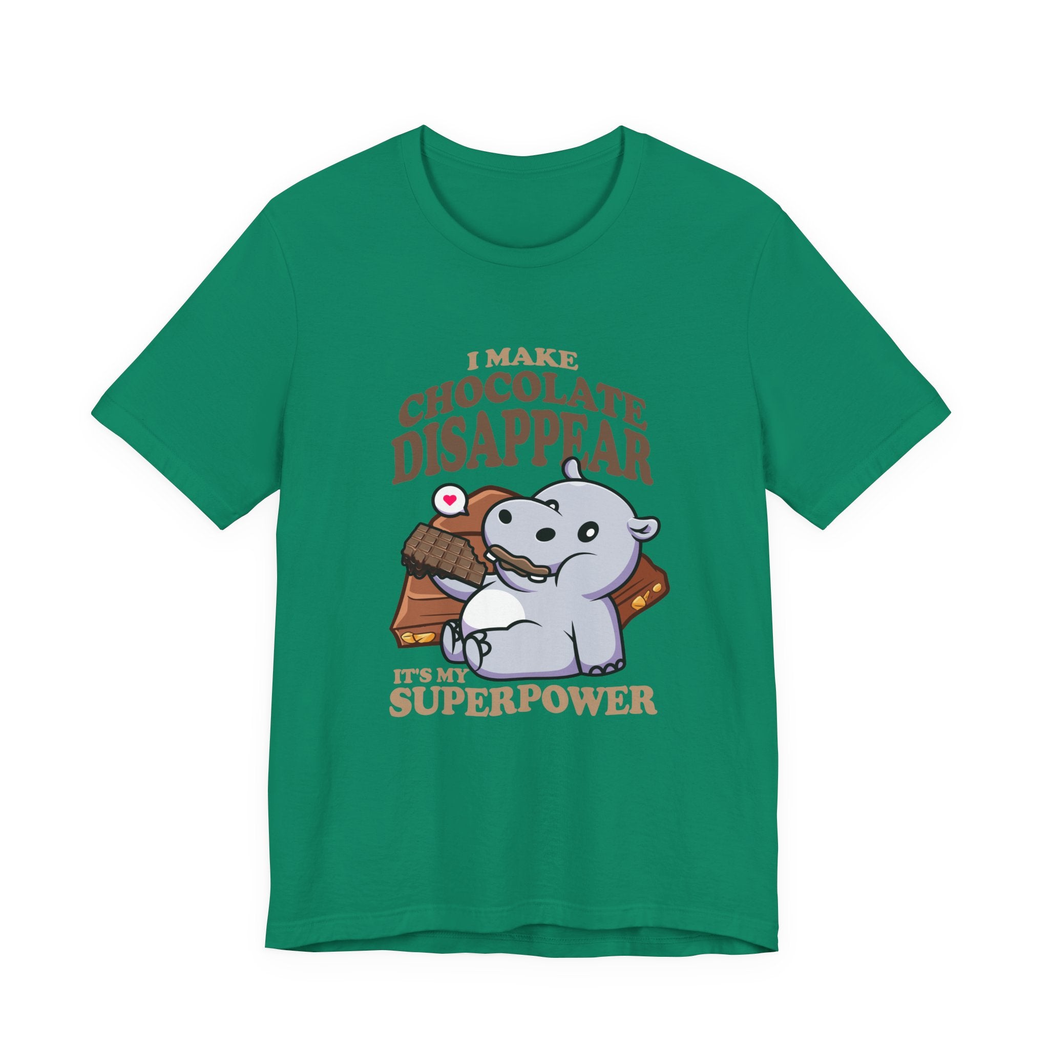 I Make Chocolate Disappear T-Shirt – Adorable Baby Rhino With Chocolate Funny Super Power Graphic Tee
