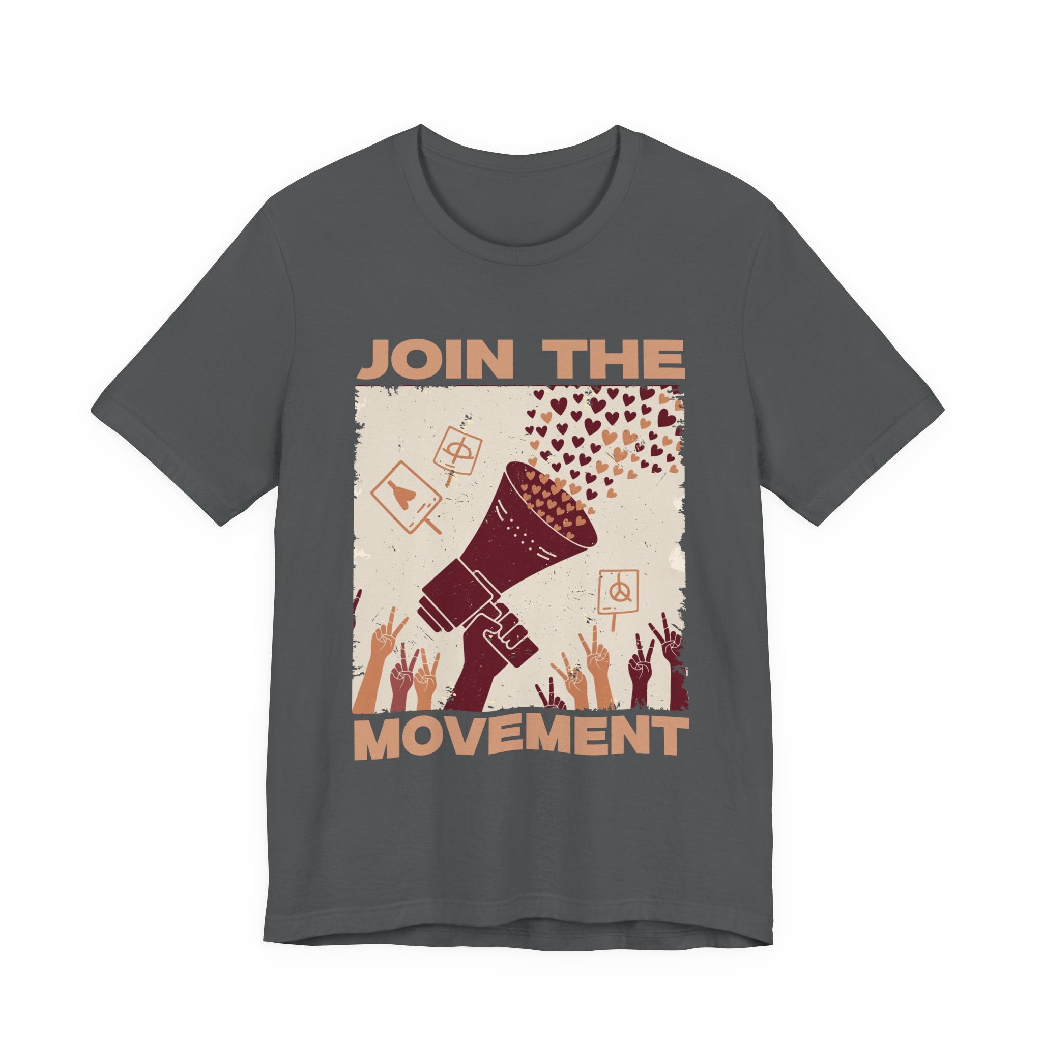 Join the Movement – Empowerment Speaker and Victory Hands Graphic T-Shirt