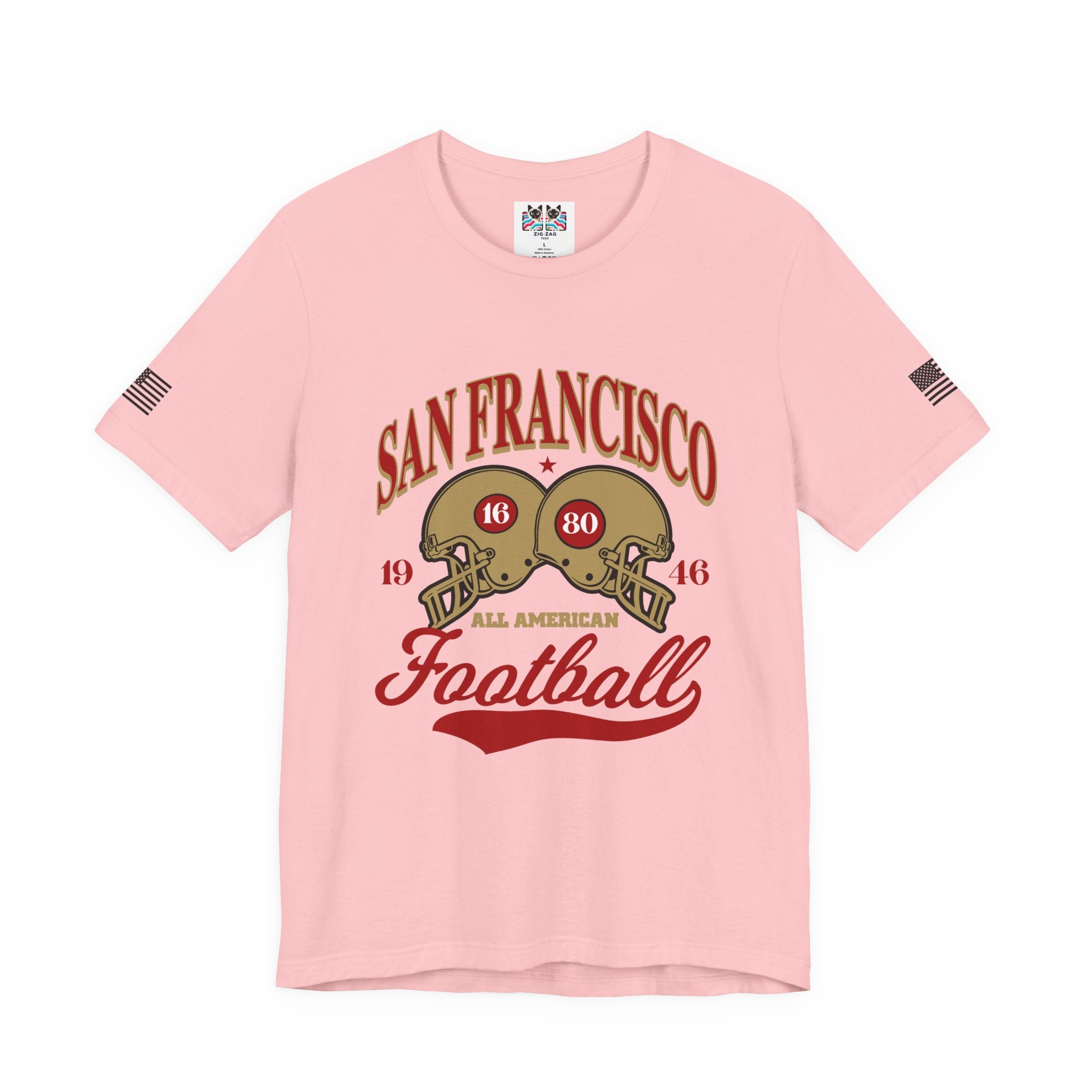 San Francisco Football T-Shirt, All American 1946 Dual Helmet Vintage Tee, SF Bay Area Fan Shirt, Retro Football Gift, Unisex