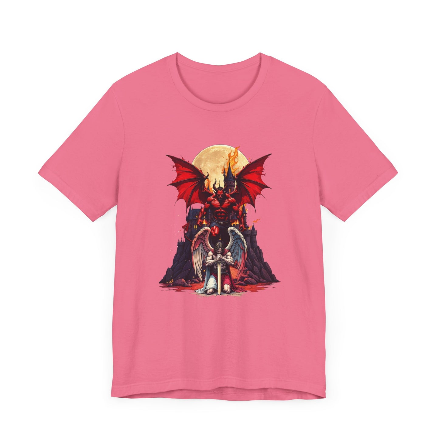 Beast Dominion – Floating Vampire Over Fallen Winged Fighter Graphic T-Shirt