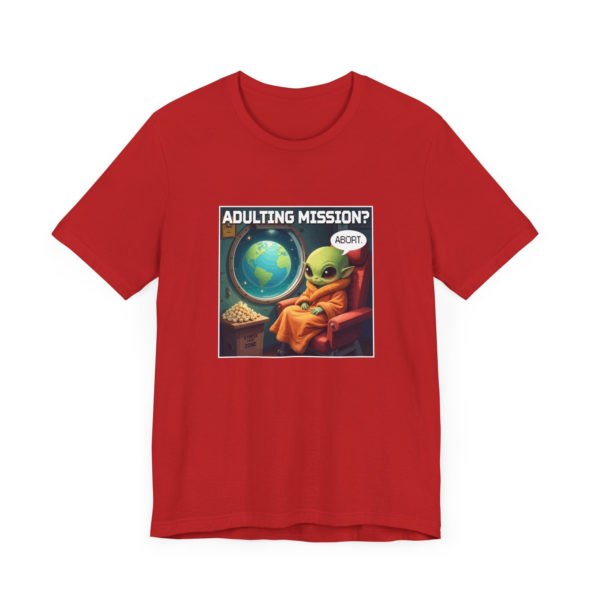 Beep Boop Mission Adulting Aborted Tee, Alien Humor Shirt, Funny Life Avoidance Graphic Tee, Outer Space Relatable Top, Cosmic Mood Gift
