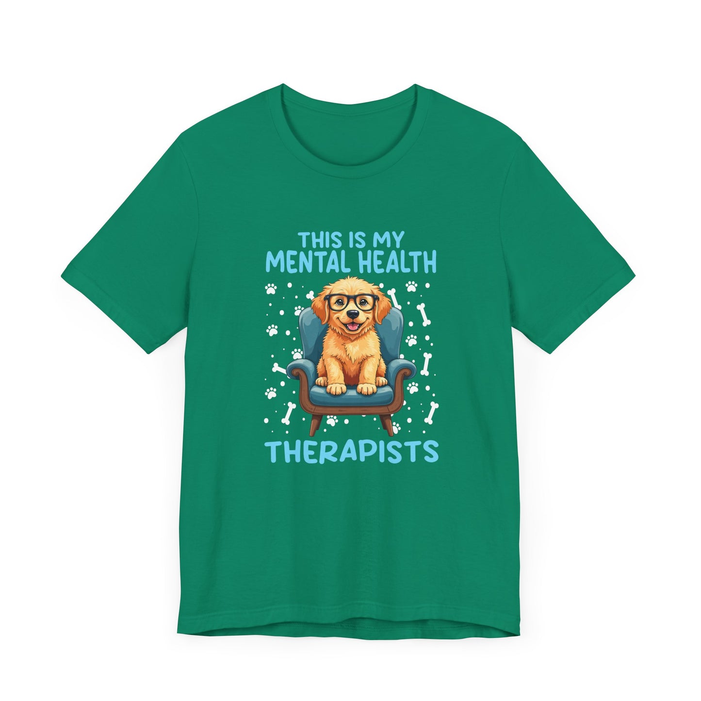 This Is My Mental Health Therapist T-Shirt – Cute Dog on Chair Graphic