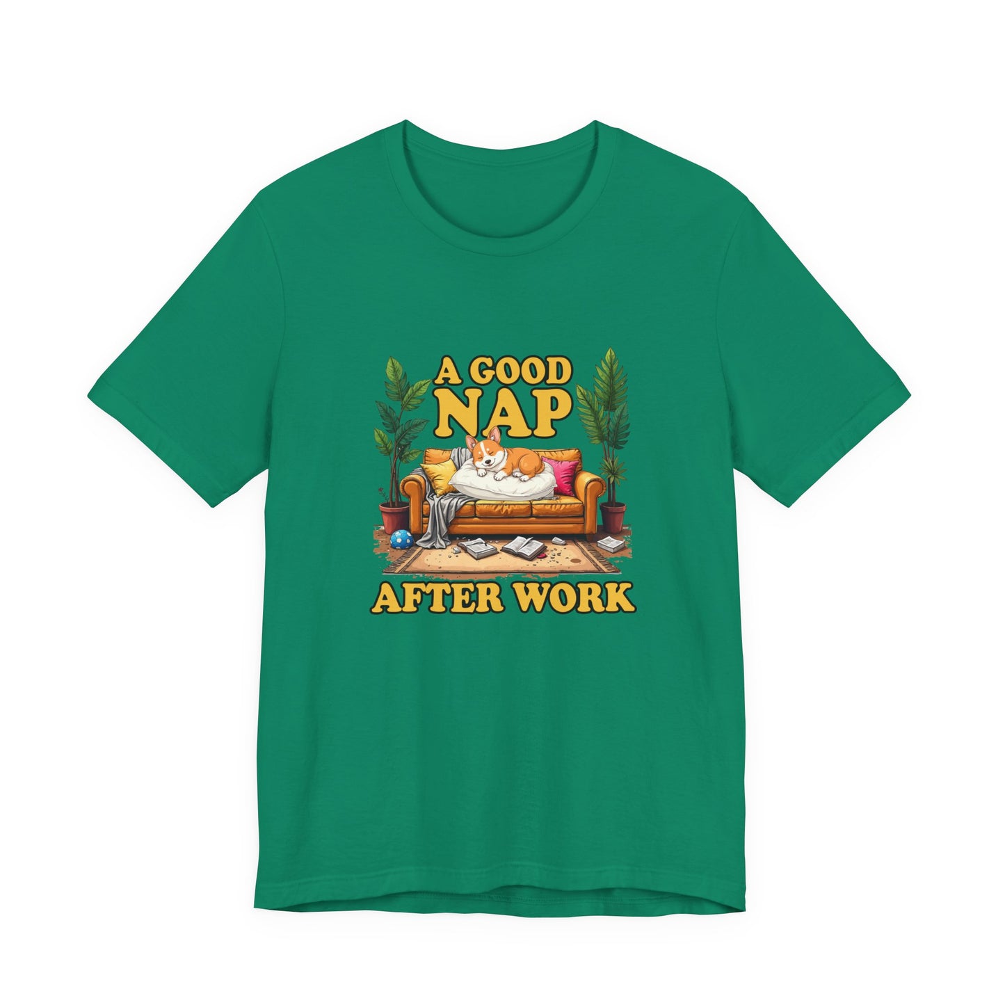 A Good Nap After Work – Sleeping Dog on Sofa Graphic T-Shirt