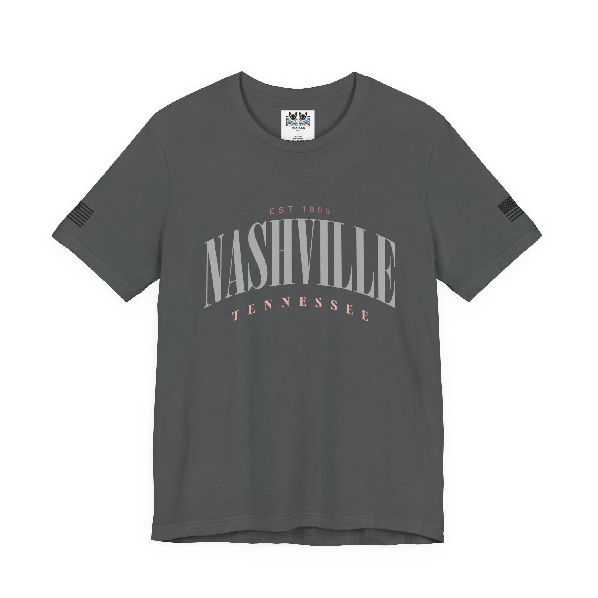 Nashville Tennessee EST 1806 T-Shirt – Faded Soft Arch Typography Tee
