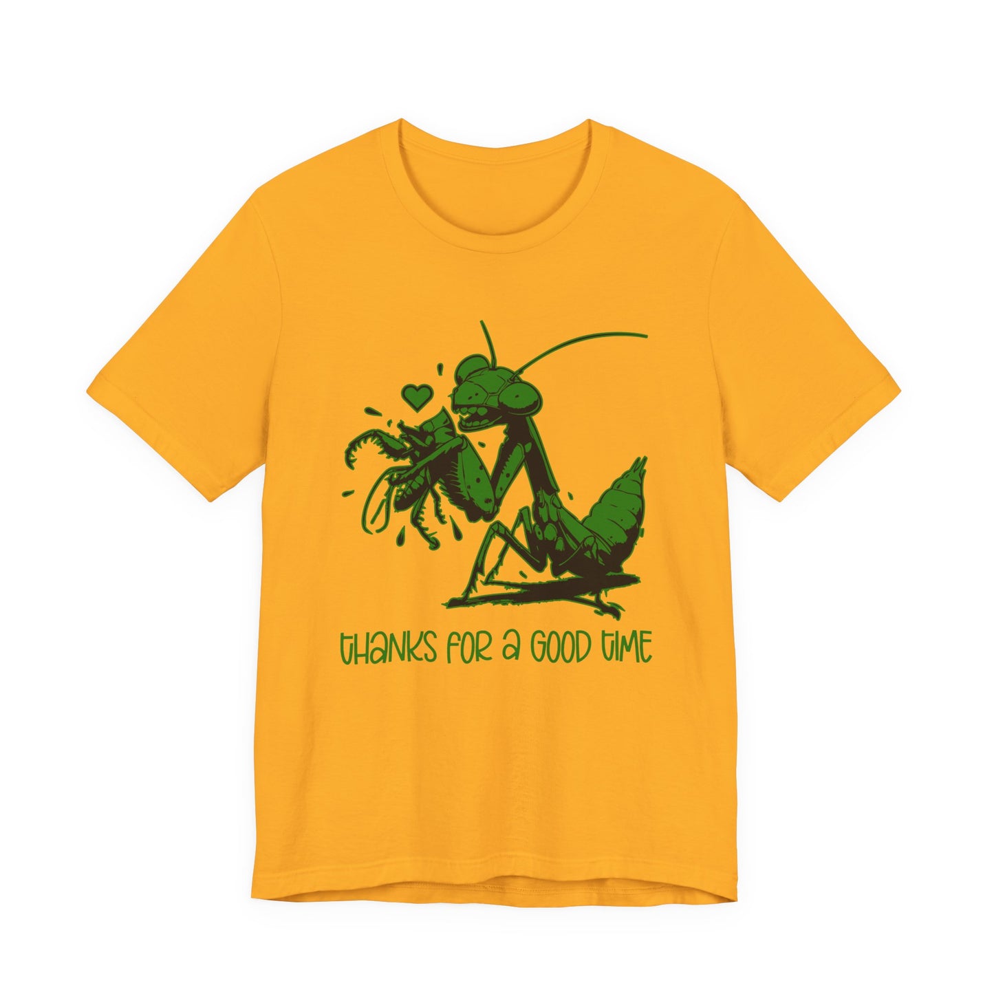 Thanks for a Good Time T-Shirt – Playful Grasshopper Eating Male Graphic Tee