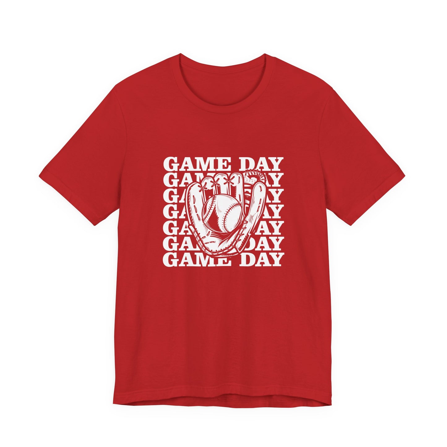 Baseball tshirt - Game Day Baseball Tshirt Baseball Glove and Ball Graphic with Large Game Day Text Background