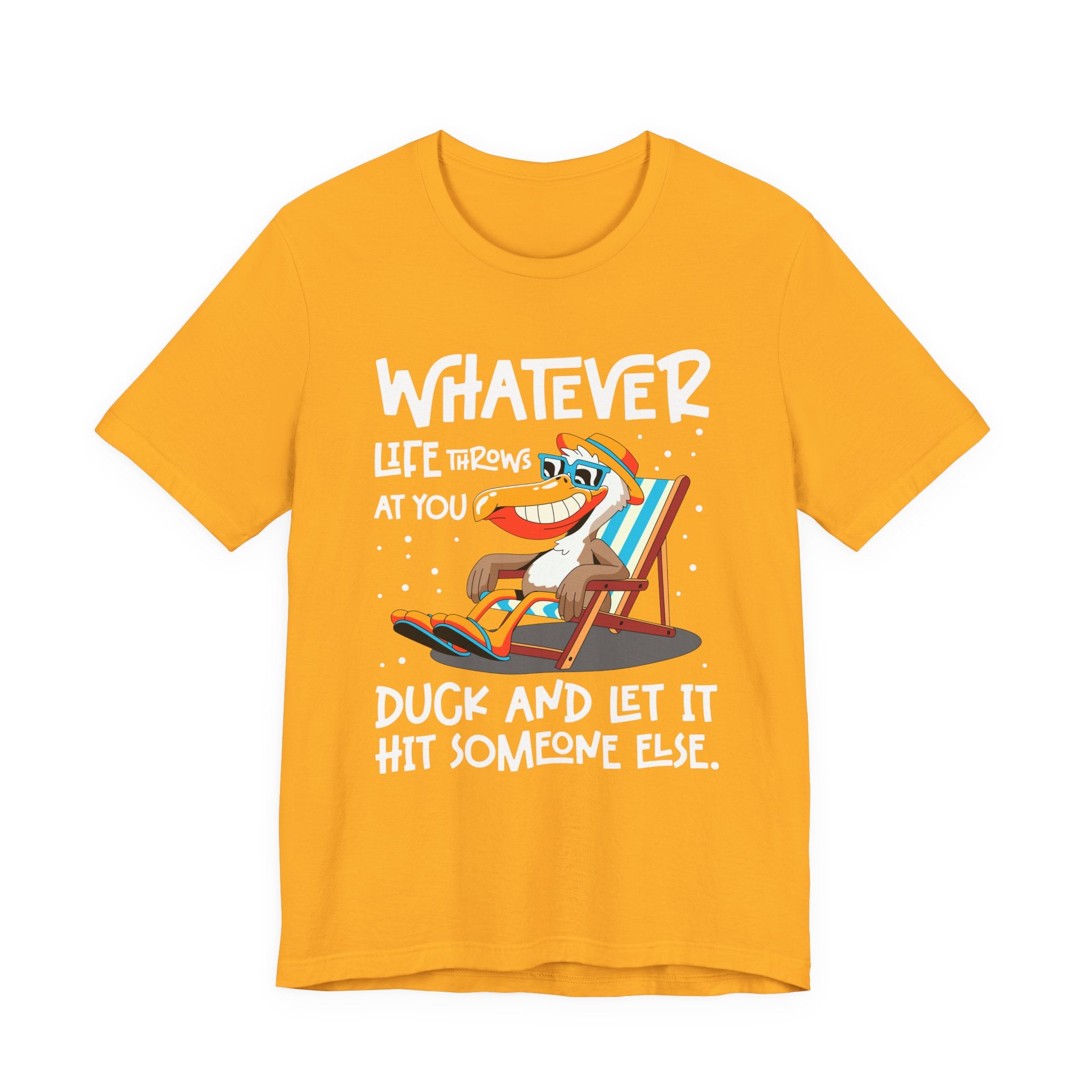 Funny Pelican Duck and Relax T-Shirt – Chill Beach Life Cartoon Bird Pun Tee