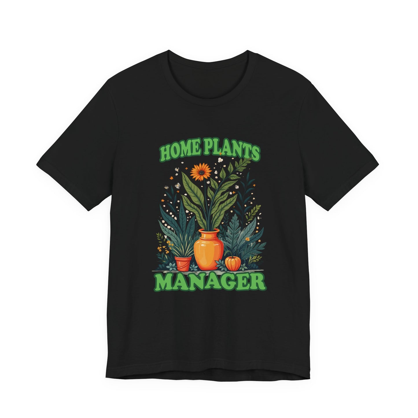 Home Plants Manager Tshirt – Botanical Flower Pots Graphic