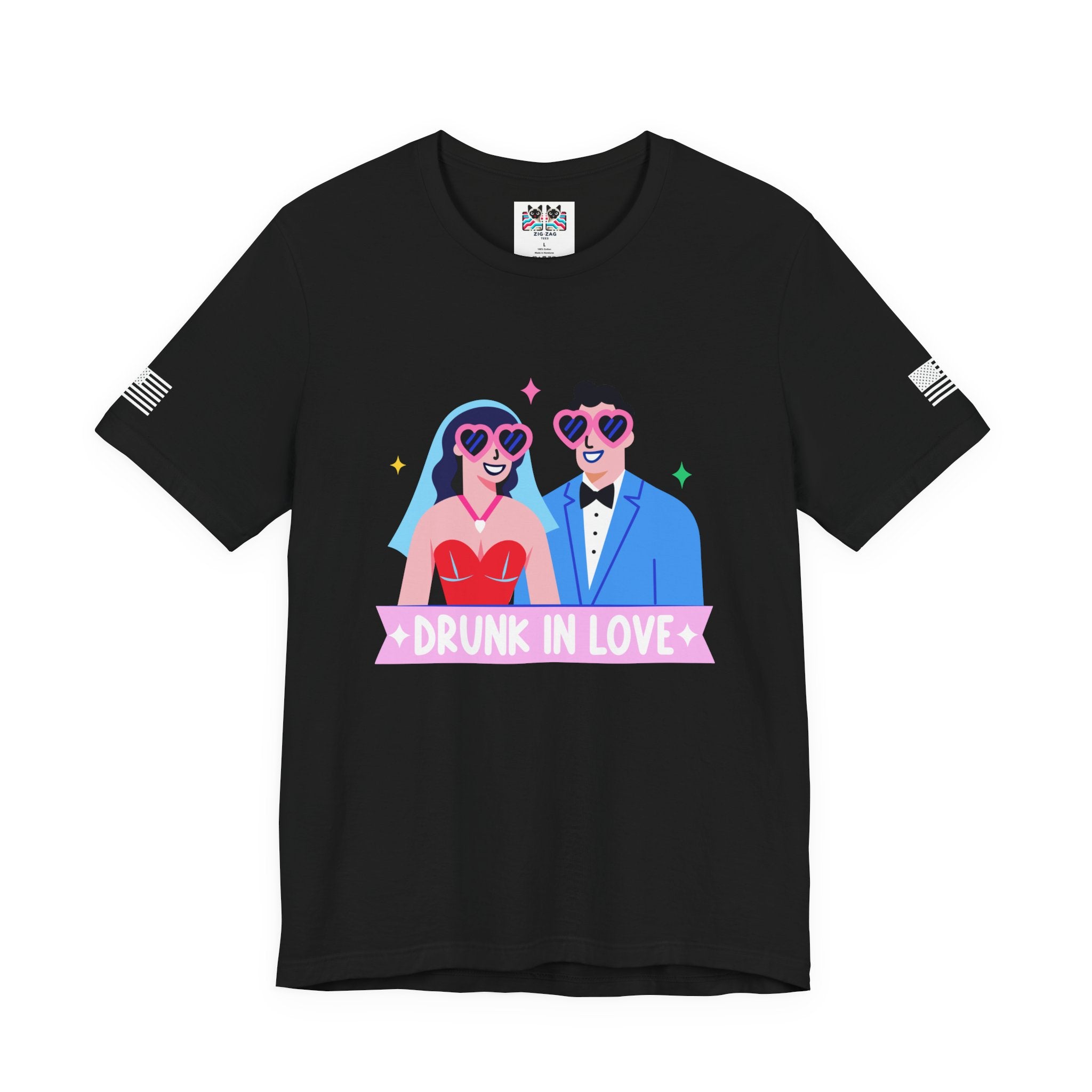 Drunk in Love Vegas Wedding T-Shirt – Funny Las Vegas Chapel Couple Tee