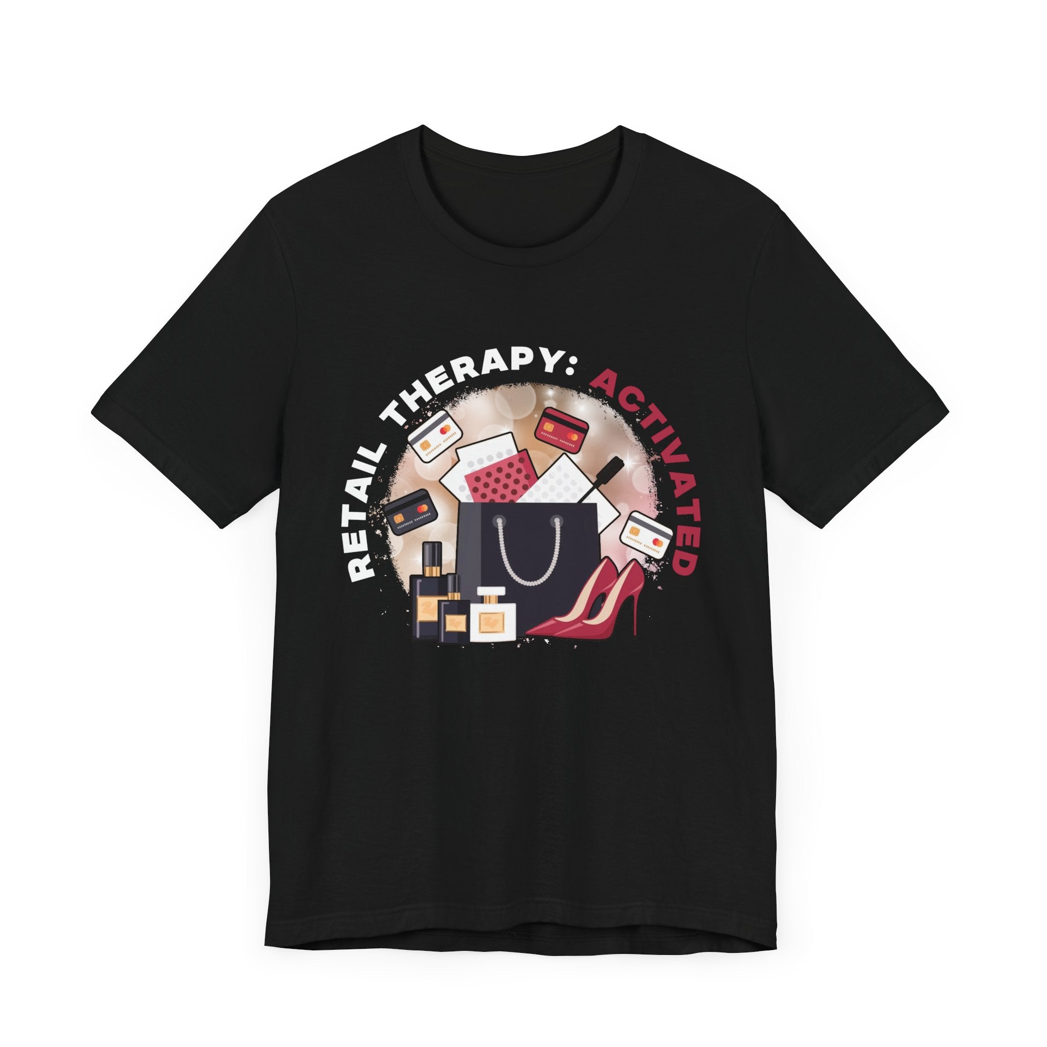 Retail Therapy Activated | Floating Cards & Shopping Haul Graphic T-Shirt