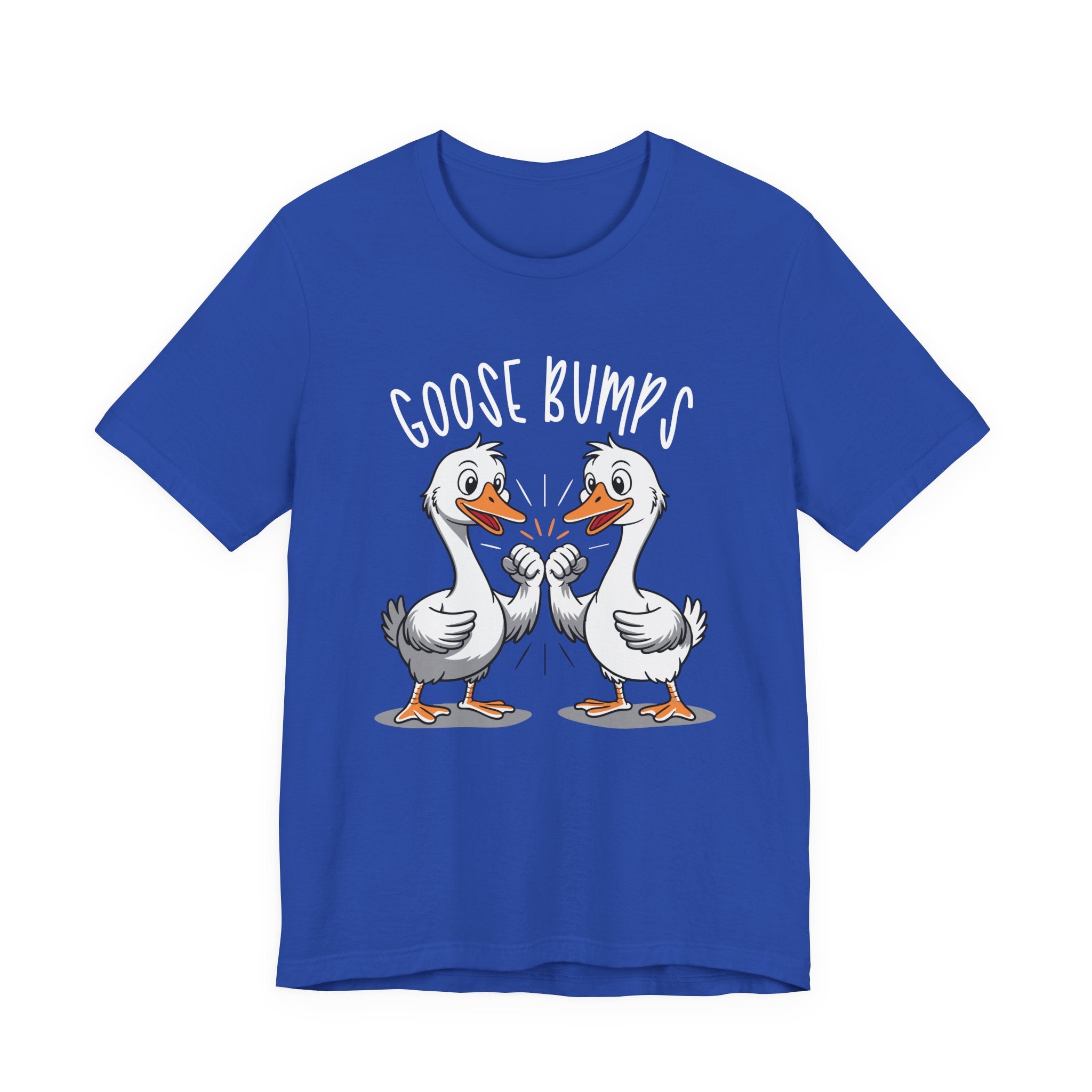 Goose Bumps Funny T-Shirt – Two Geese Fist Bump Cartoon Graphic Tee