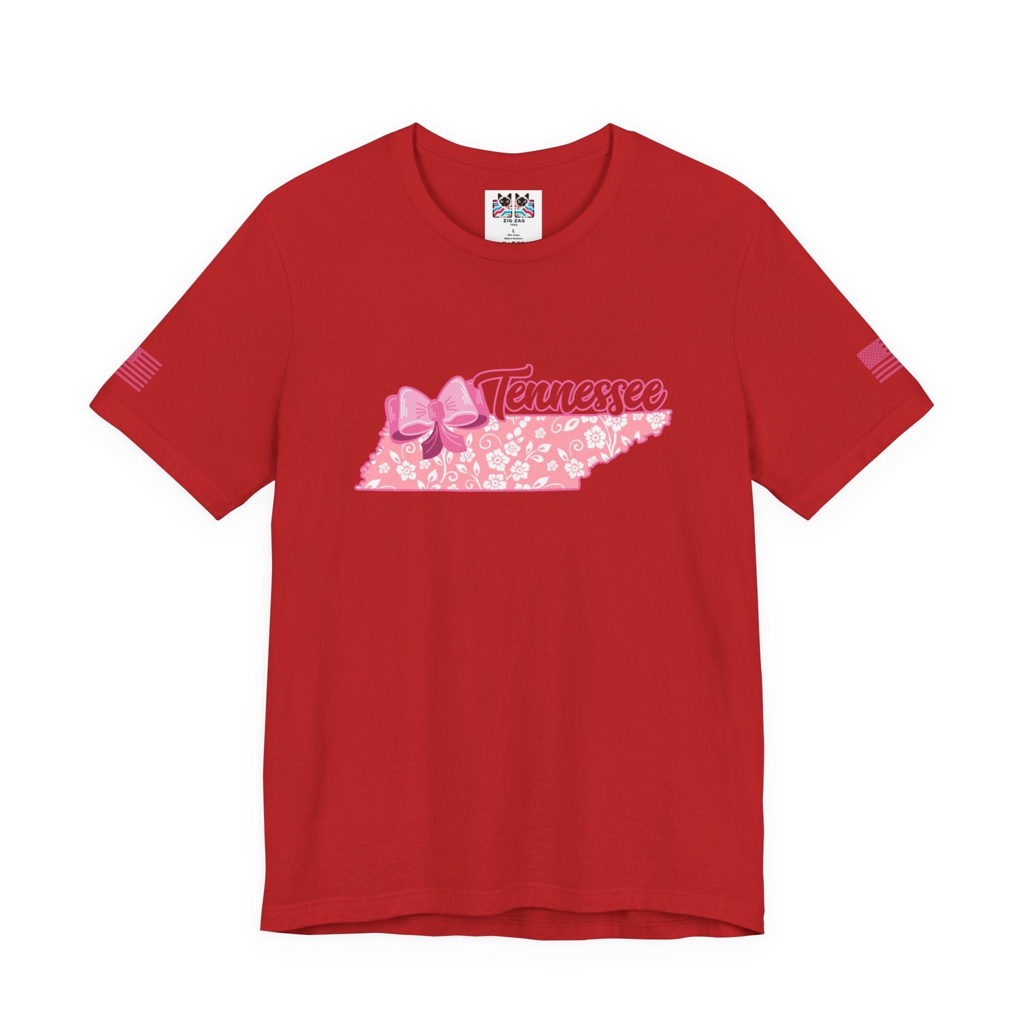 Tennessee T-Shirt – Floral Bow State Shape Script Graphic Tee