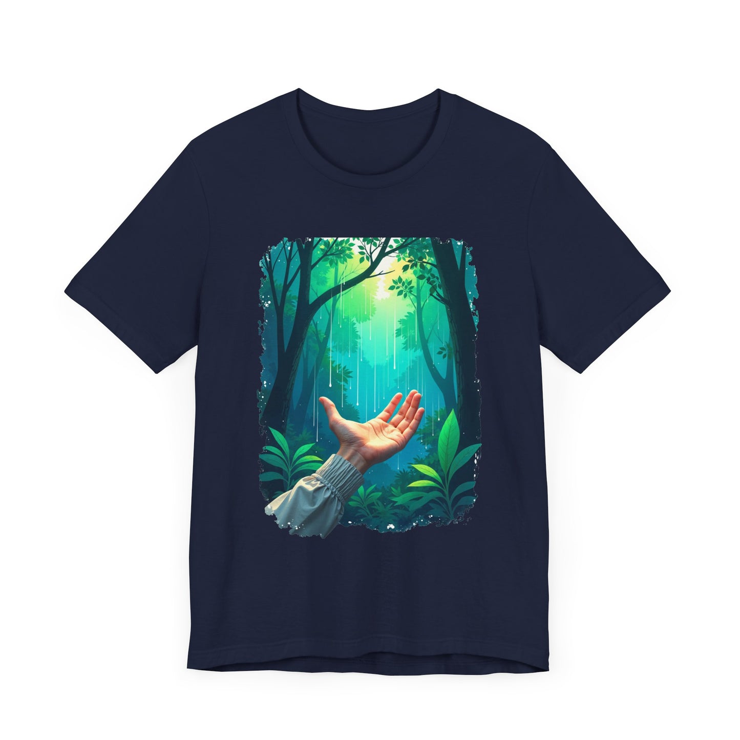 Forest Connection T-Shirt – Hand Reaching for Rain Nature Art