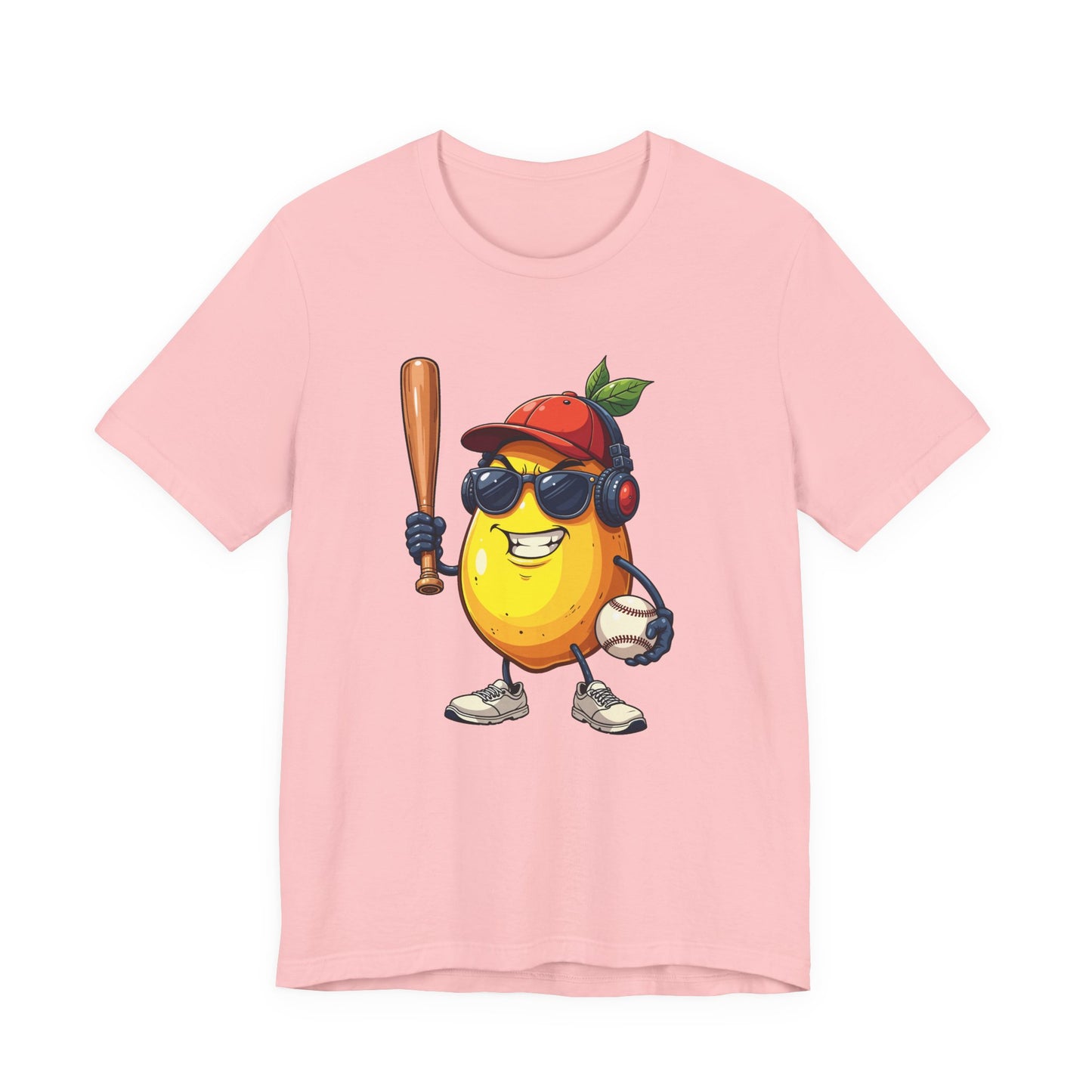 Aggressive Lemon Baseball Mascot Tshirt Bold Sports Fruit Character Design