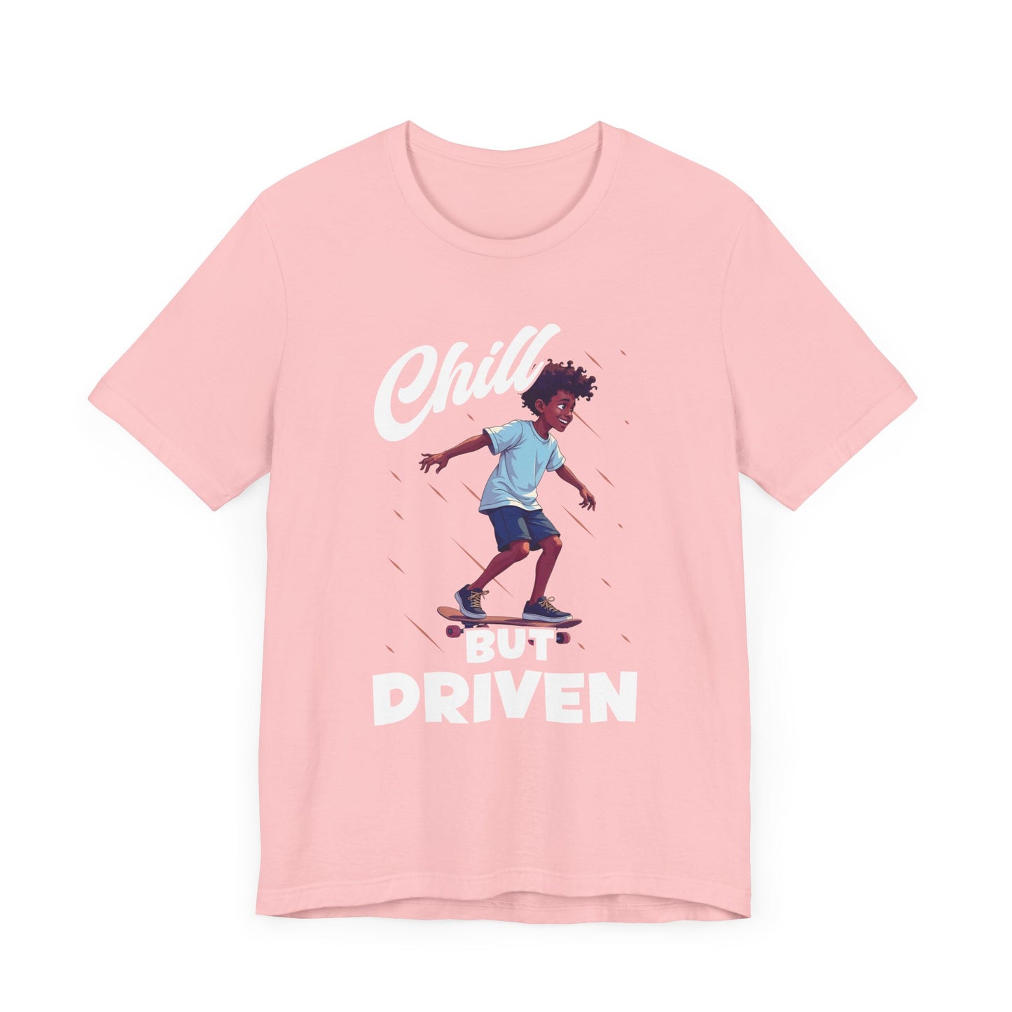 Chill but Driven – Happy Boy on Skateboard Graphic T-Shirt