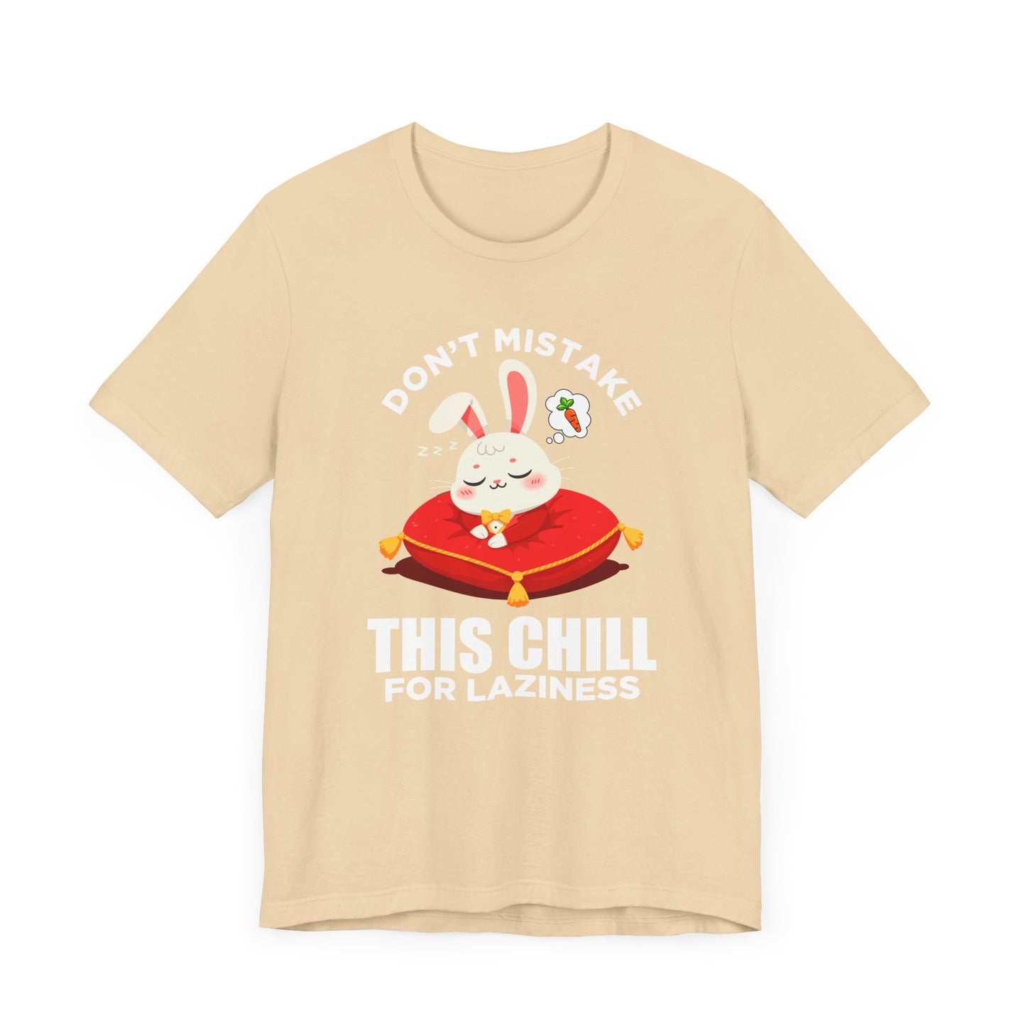 Don’t Mistake This Chill for Laziness Tee, Rabbit Energy Saving Mode Shirt, Funny Bunny Mood Graphic Tee, Soft Sass Gift