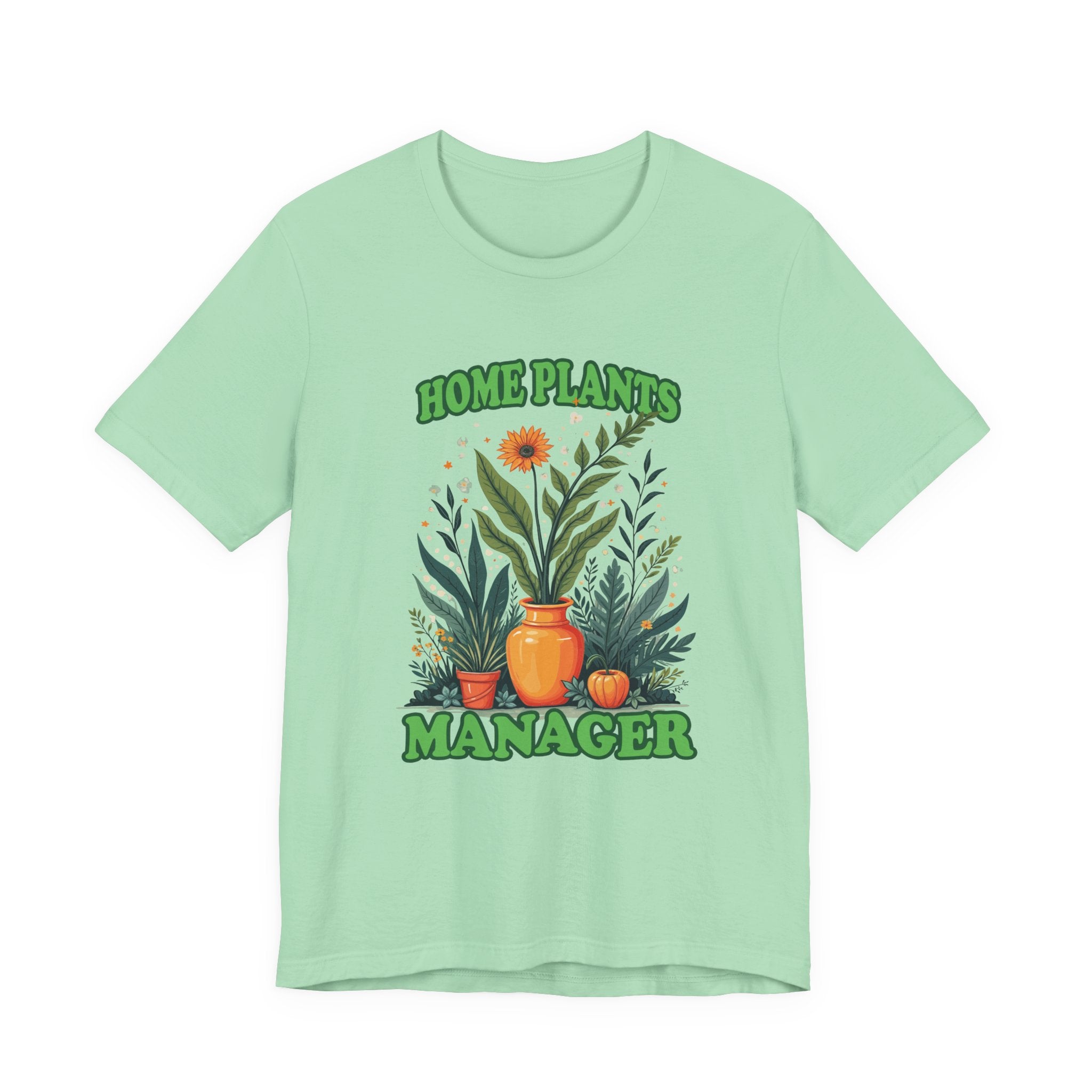 Home Plants Manager Tshirt – Botanical Flower Pots Graphic