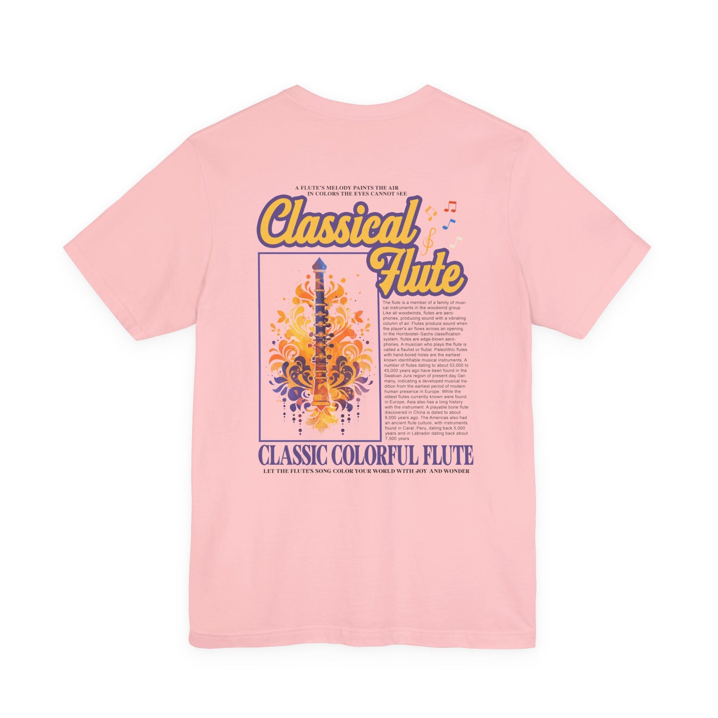 Classic Colorful Flute Music Notes Classical Flute T-Shirt