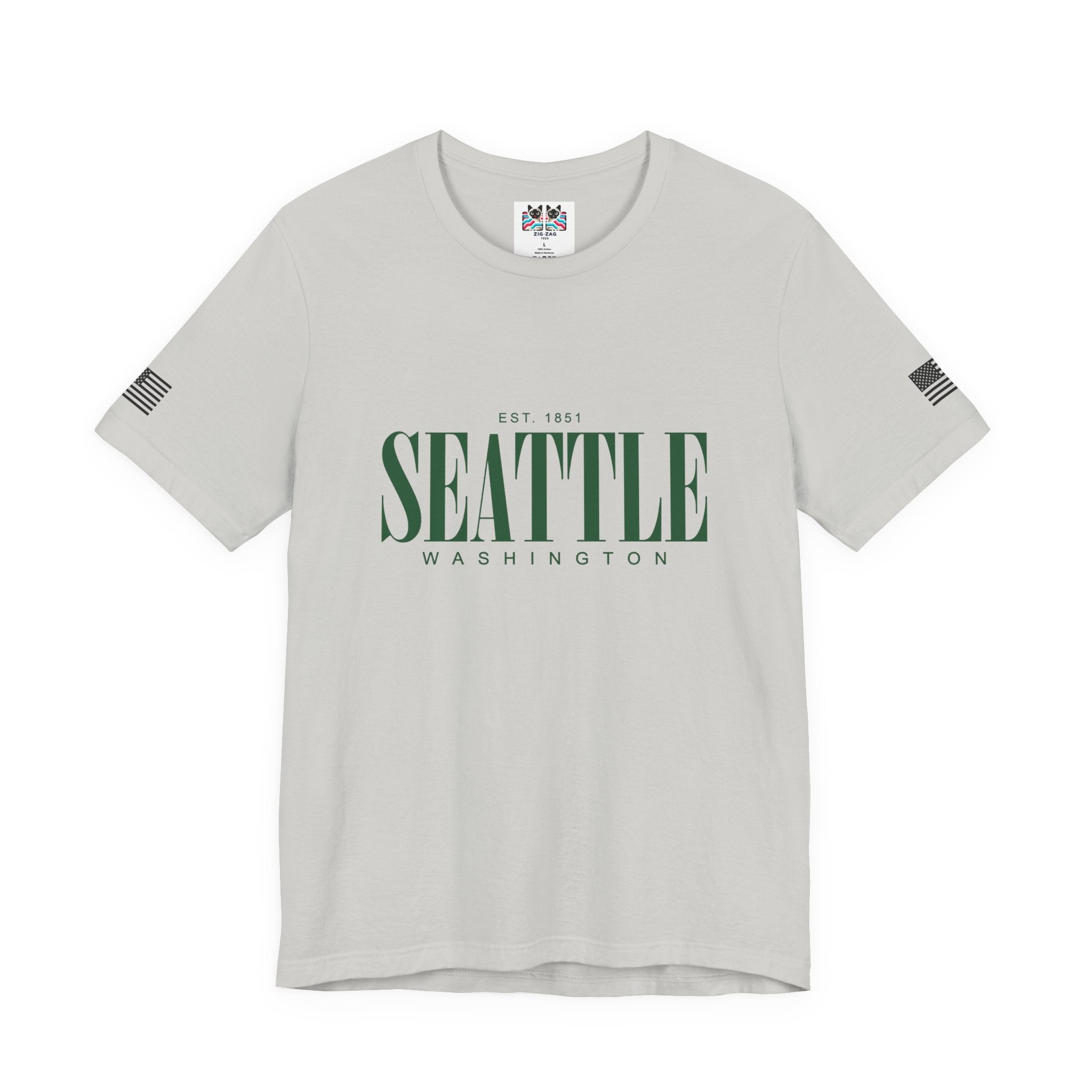 Seattle Washington EST 1851 Bold Serif Typography T-Shirt | Seattle Pride Tee | Minimalist Pacific Northwest Shirt