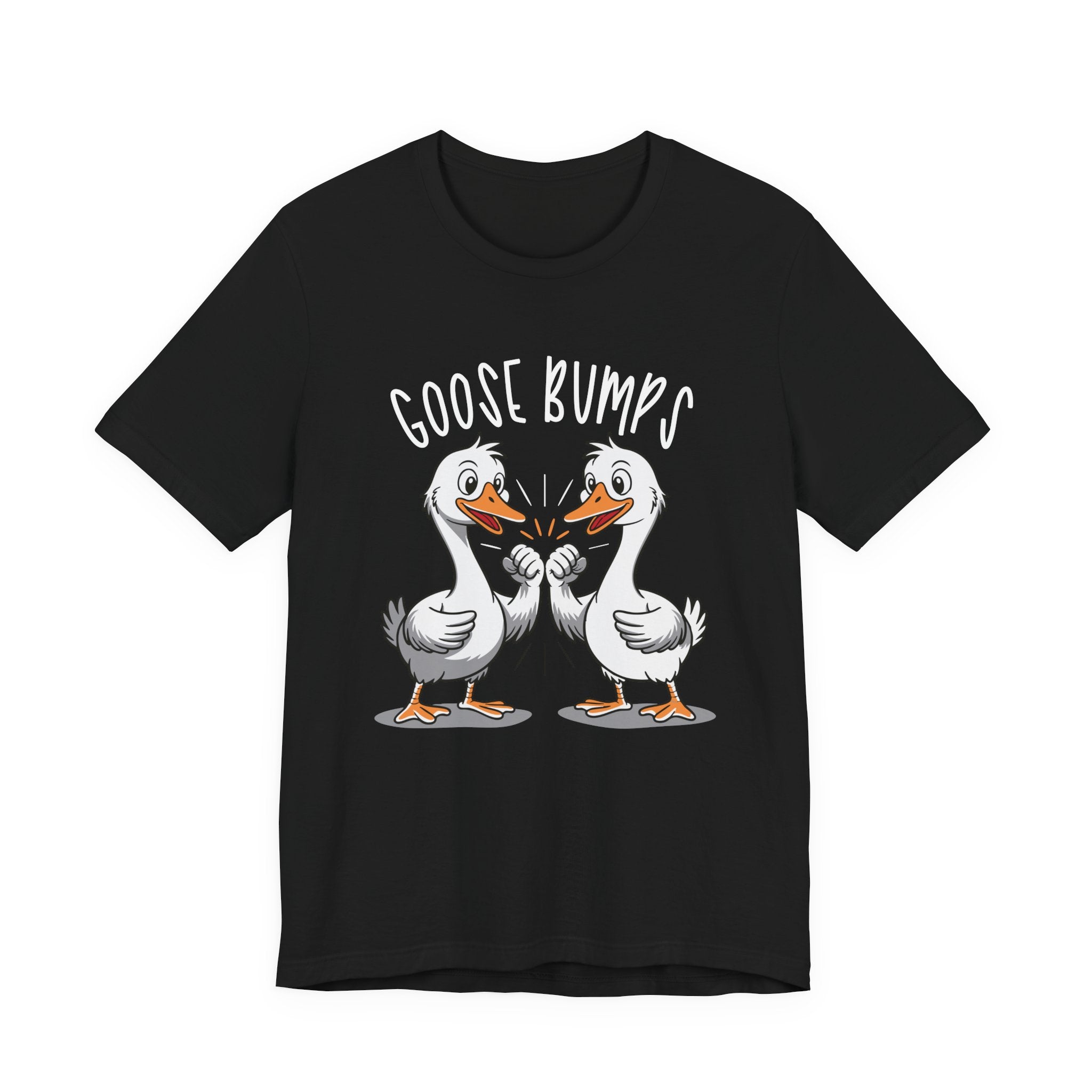 Goose Bumps Funny T-Shirt – Two Geese Fist Bump Cartoon Graphic Tee