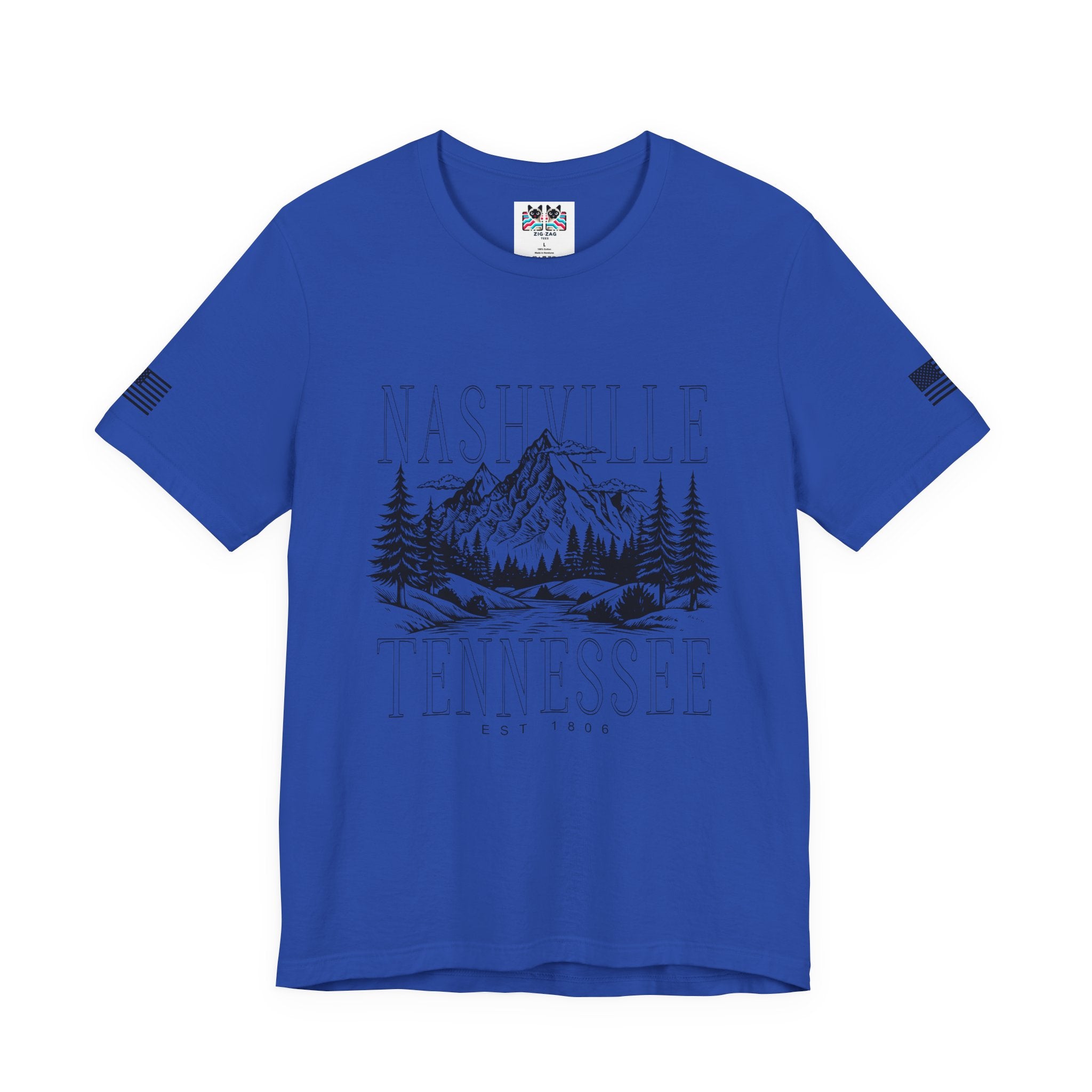 Nashville Tennessee EST 1806 T-Shirt – Mountain Range Line Art Graphic Tee