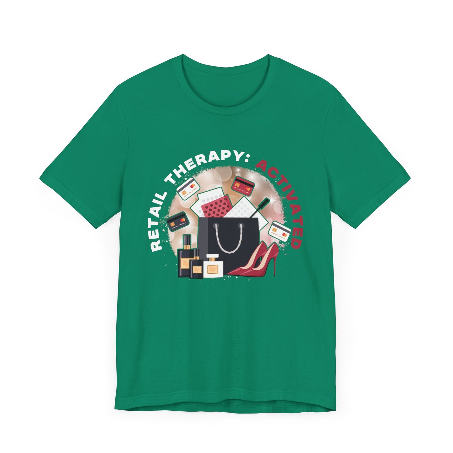Retail Therapy Activated | Floating Cards & Shopping Haul Graphic T-Shirt