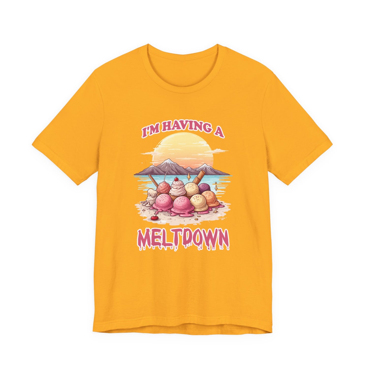 Im Having a Meltdown Tshirt Melting Ice Cream Scoops Beach Glacier Sunset Design