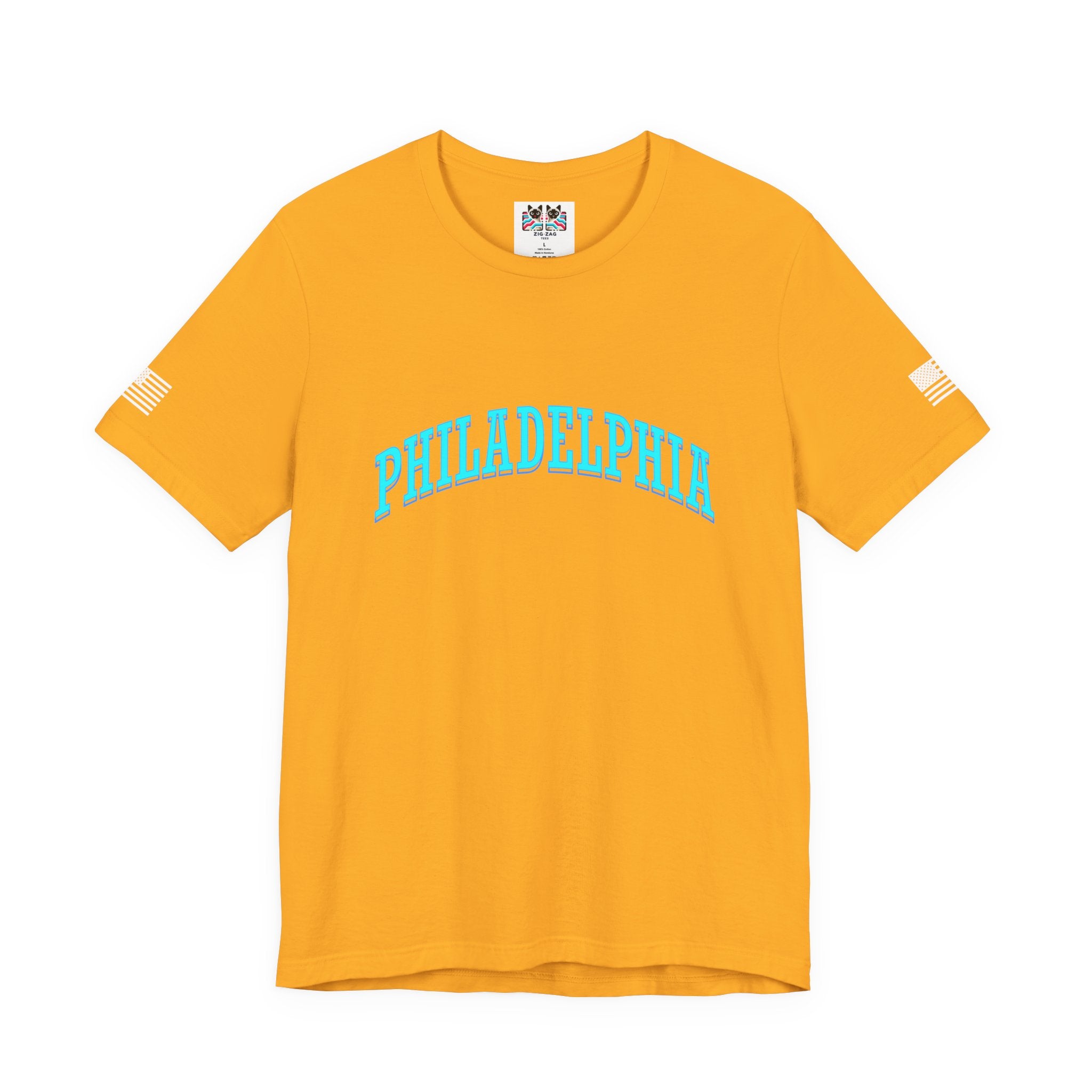 Philadelphia T-Shirt – Bold Arched Teal Varsity Typography Graphic Tee