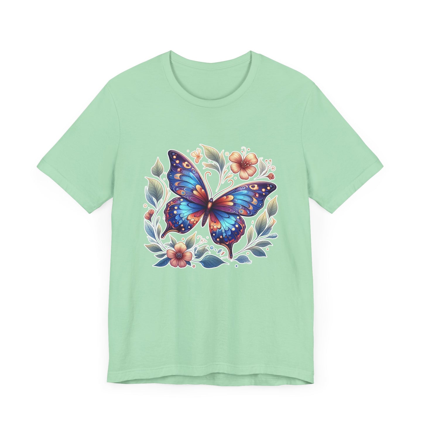 Butterfly Bloom Shirt, Vibrant Nature Tee, Colorful Insect T Shirt, Garden Life Apparel, Joyful Nature Lover Graphic Top
