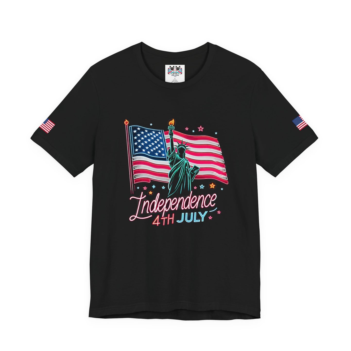 Independence 4th July T-Shirt – Statue of Liberty American Flag Celebration Graphic Tee