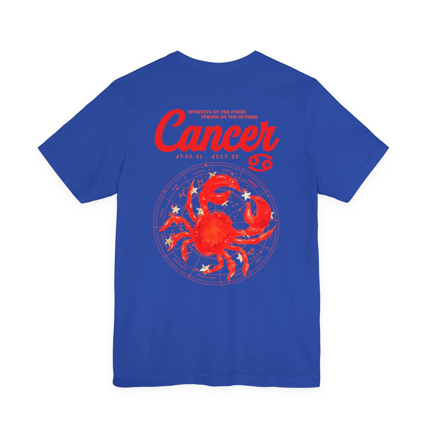 Cancer Zodiac T-Shirt – Crab with Astrological Wheel and Water Element