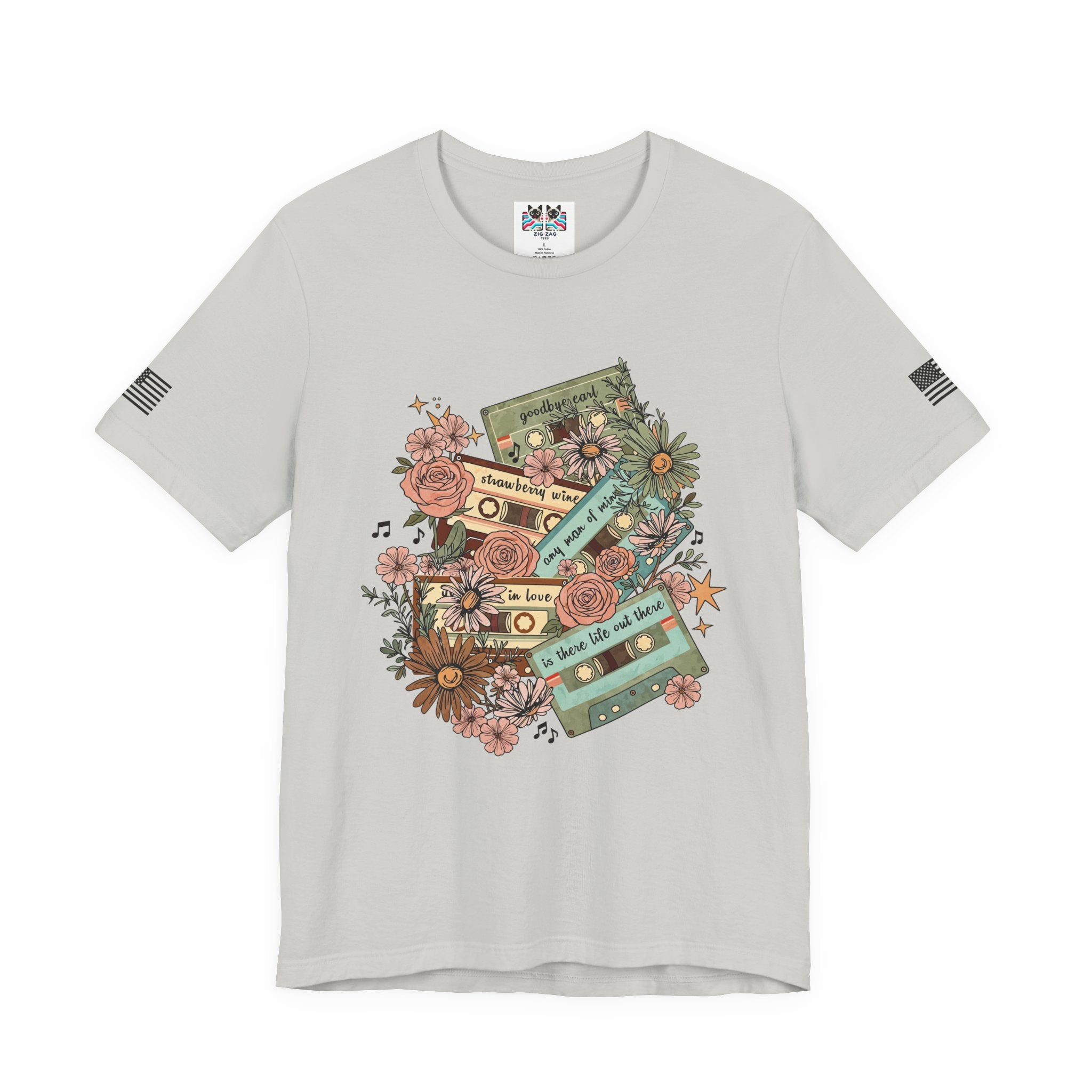 Country Music Cassette Tapes T-Shirt – Retro Floral Classic Country Songs Graphic Tee