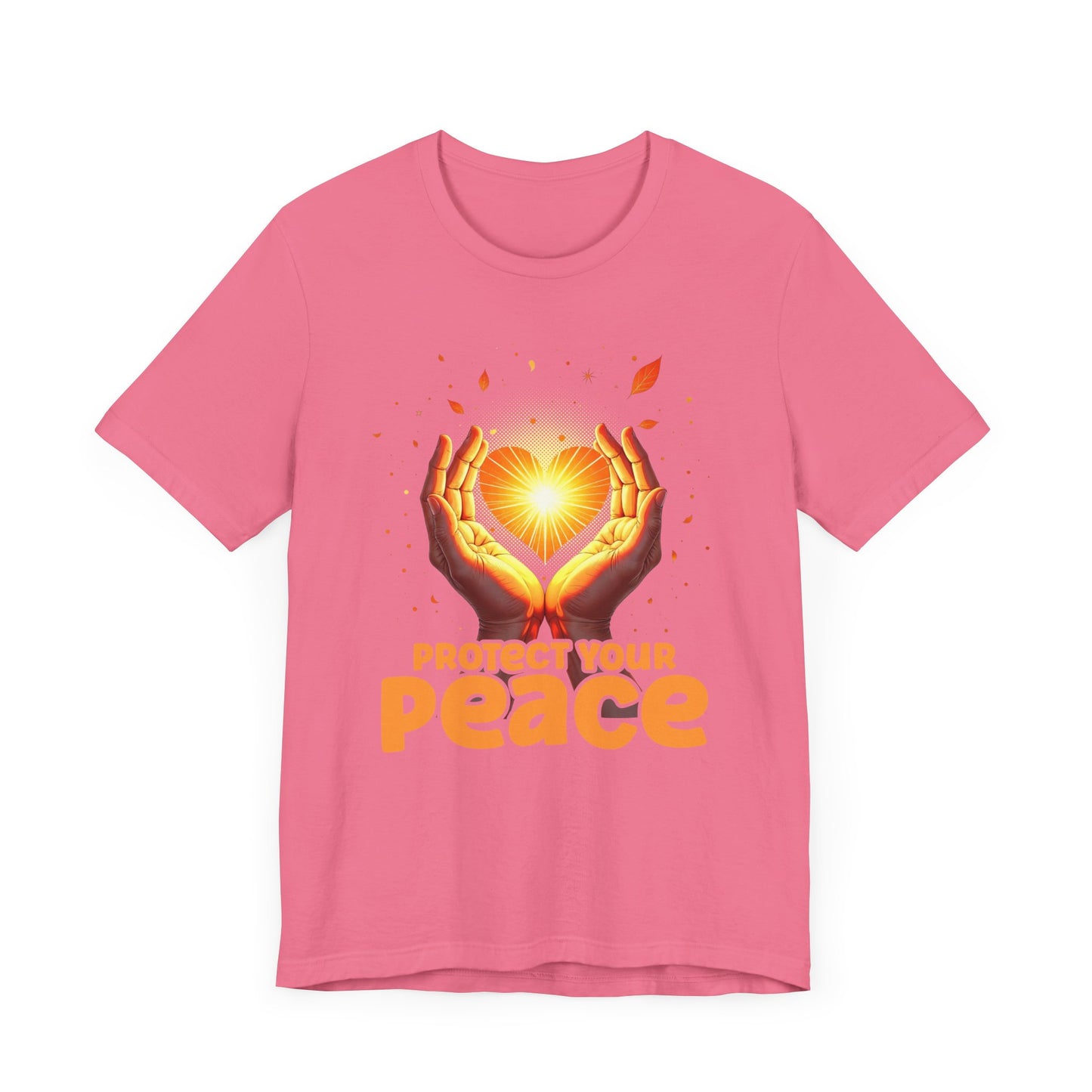 Protect Your Peace – Praying Hands with Heart & Nature Elements Graphic T-Shirt