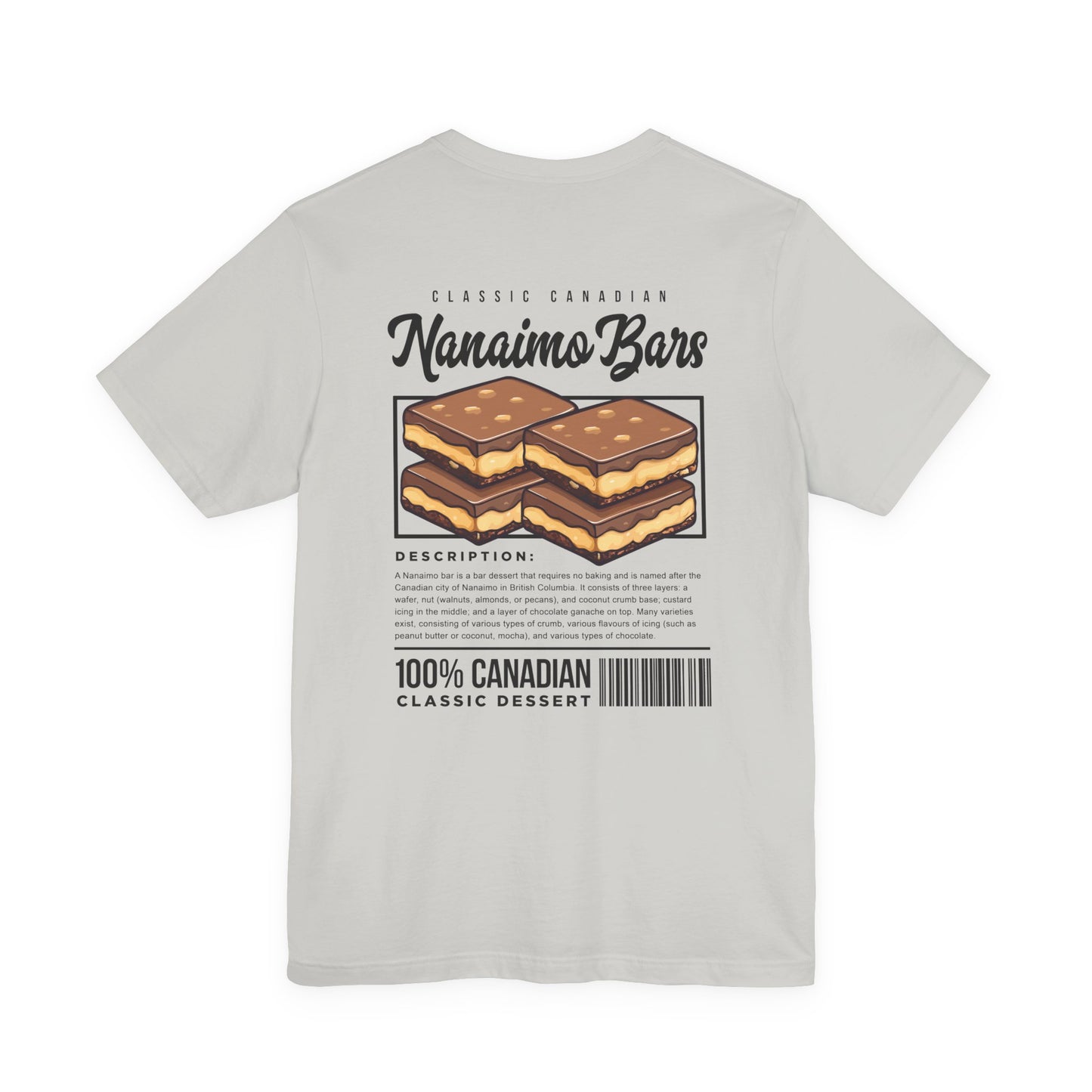 Classic Canadian Nanaimo Bars T-Shirt – Featuring Iconic Dessert & Ingredient Graphic