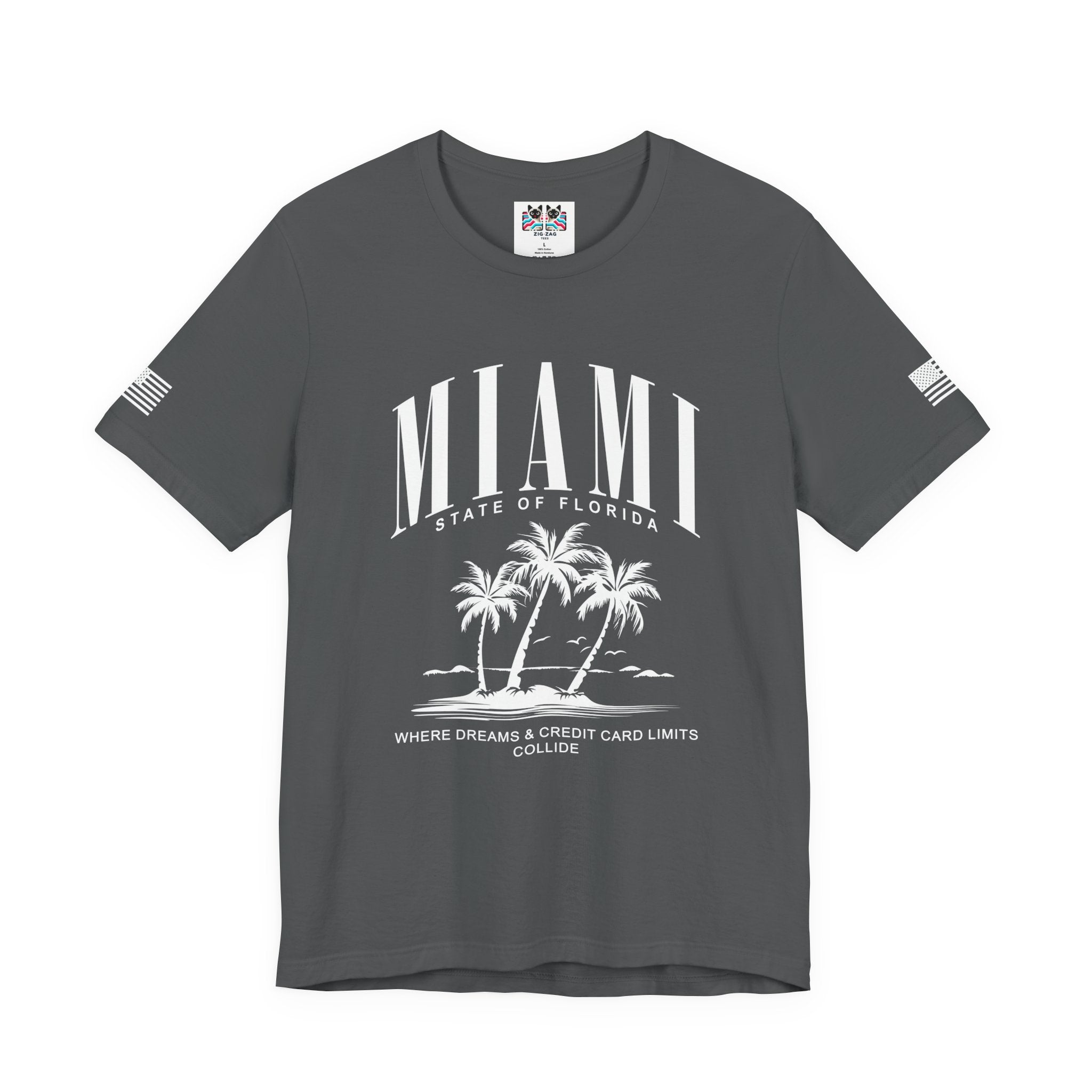 Miami State of Florida Funny T-Shirt – Where Dreams and Credit Card Limits Collide Tee