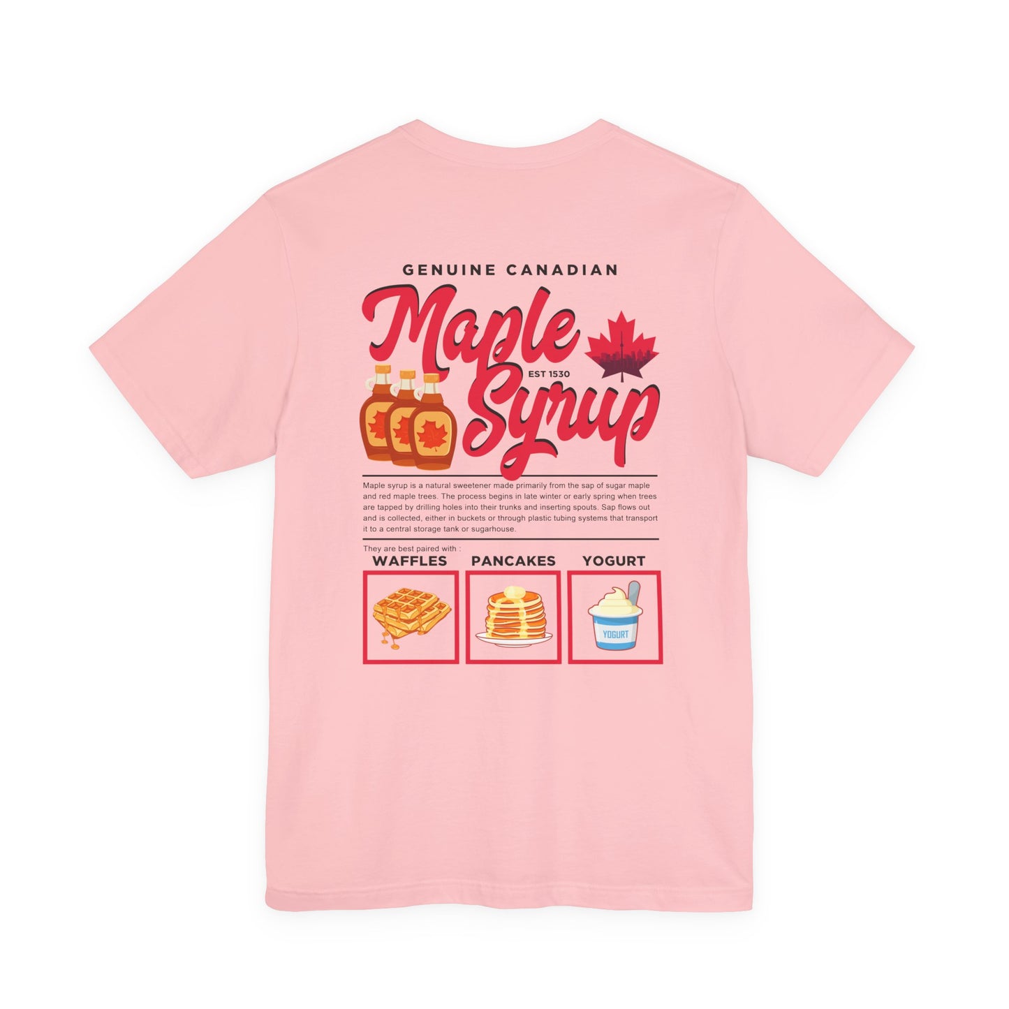 Maple Syrup Breakfast Lovers Tshirt – Waffles, Pancakes & Yogurt