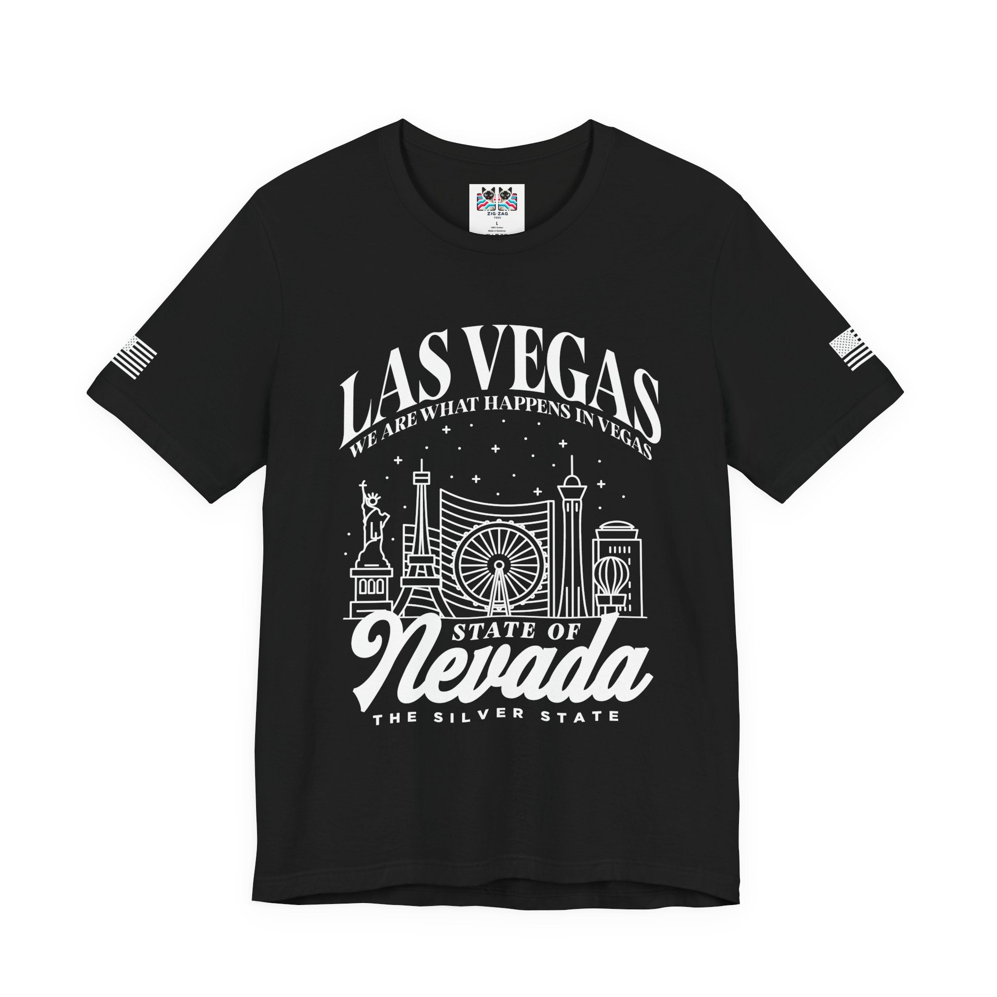 Las Vegas State of Nevada T-Shirt – Vegas Skyline Silver State Souvenir Tee