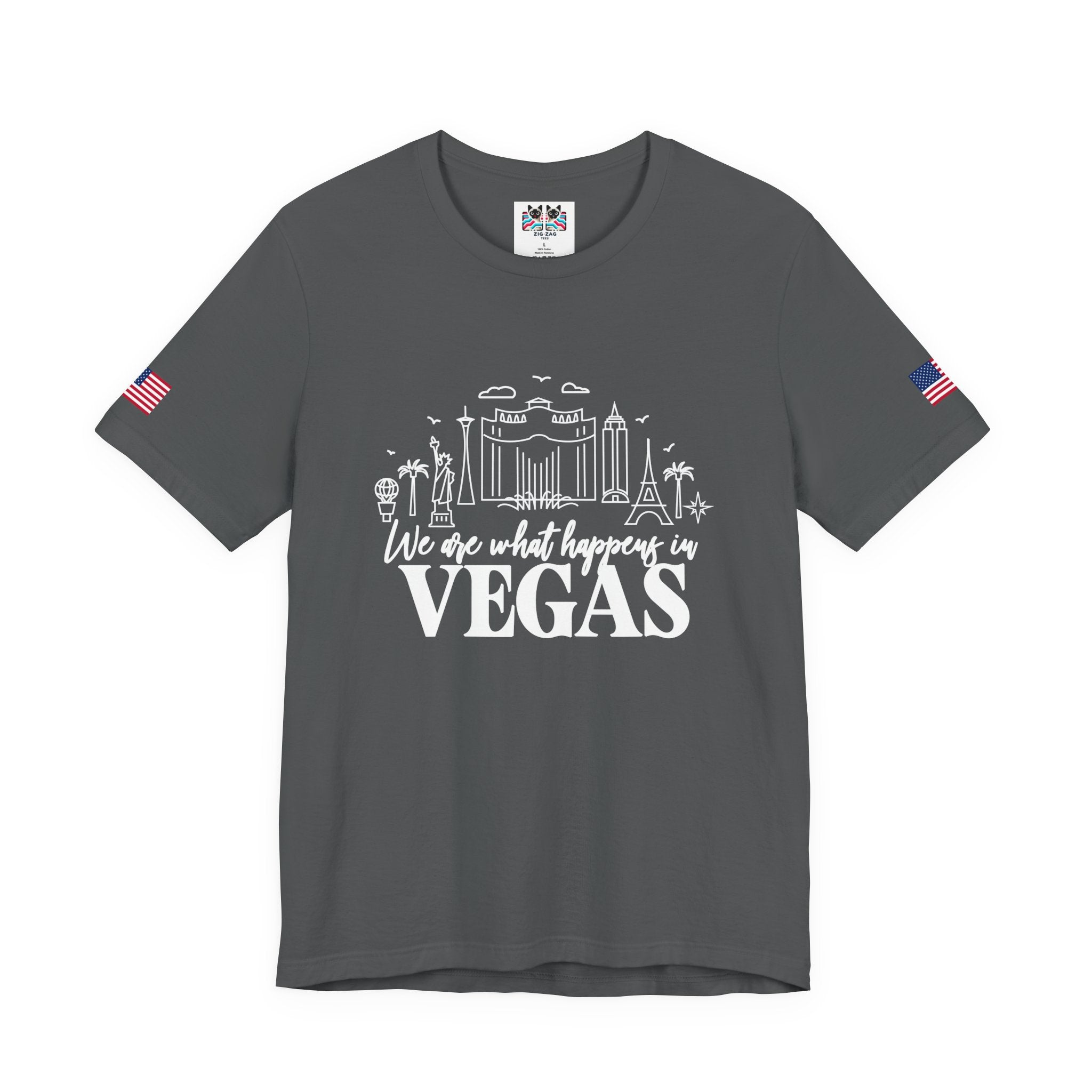 We Are What Happens in Vegas T-Shirt - Group Trip Friends Party Nevada Design