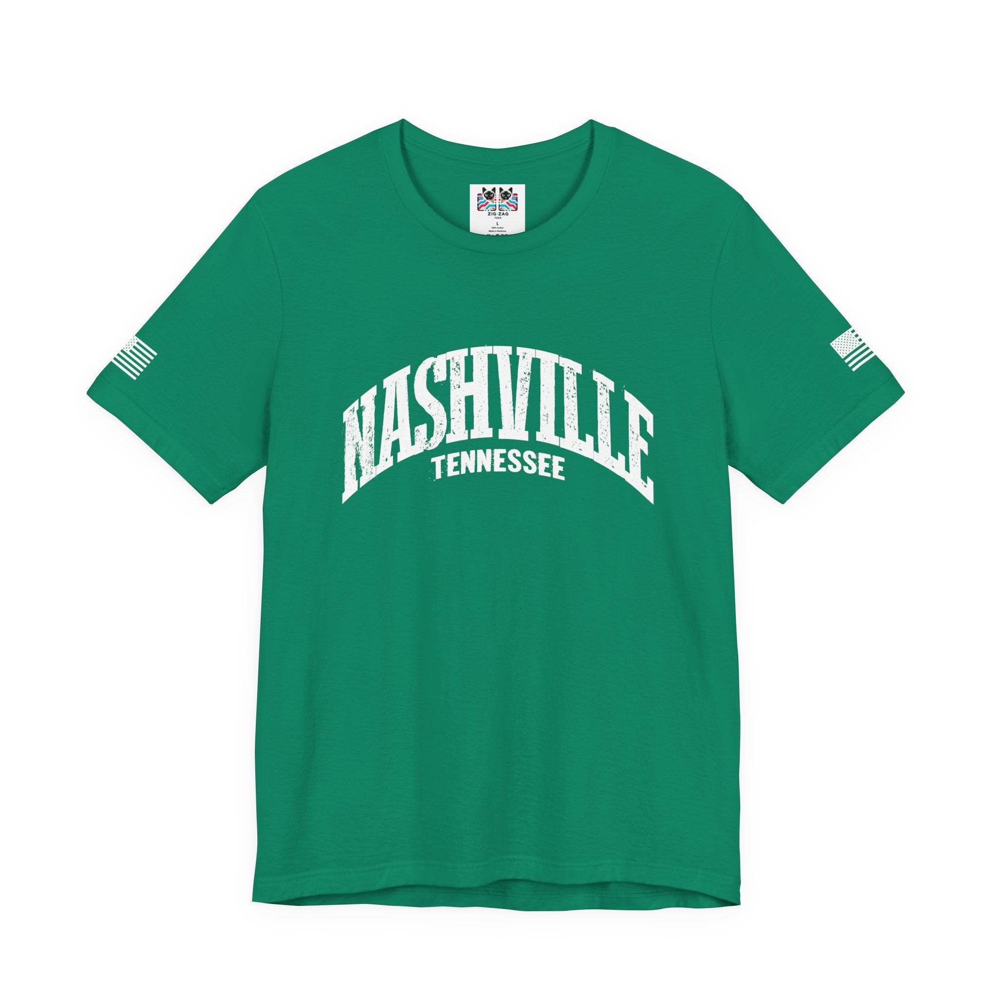Nashville Tennessee T-Shirt – Distressed Arched Varsity Graphic Tee