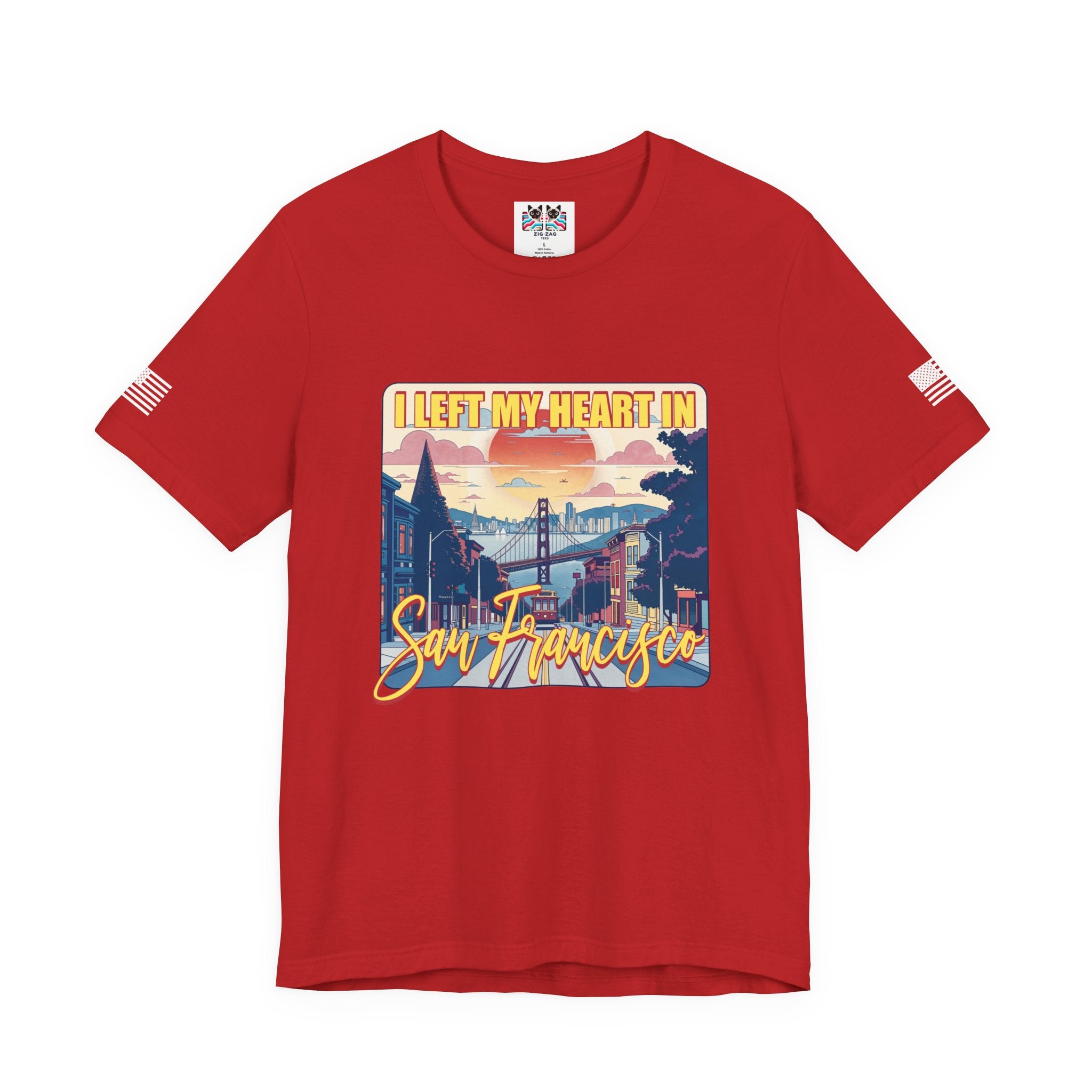 I Left My Heart in San Francisco T-Shirt – Retro Golden Gate Bridge & Cable Car Graphic Tee | SF Souvenir Shirt