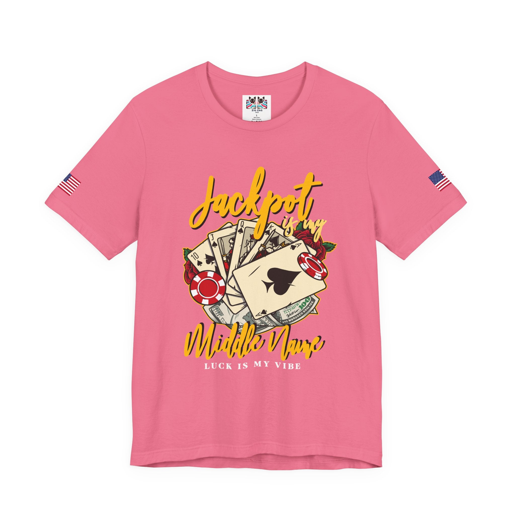 Jackpot Is My Middle Name T-Shirt – Lucky Casino Poker Cards Vegas Tee