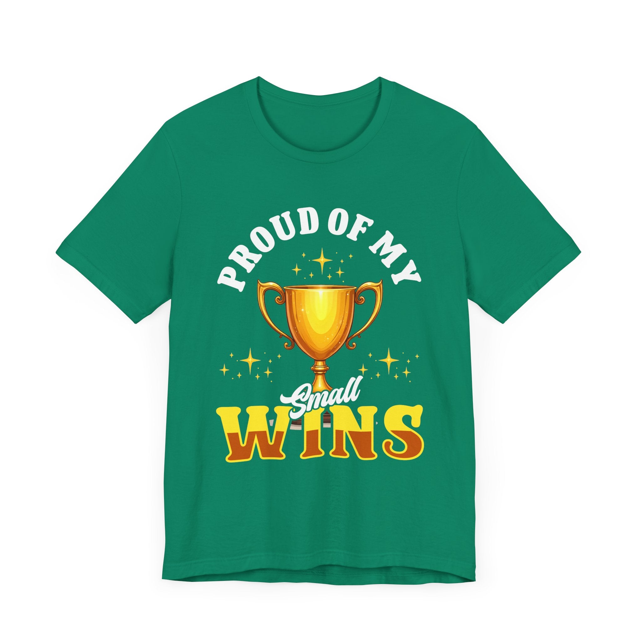 Celebrate Small Wins Tee – Trophy and Positive Quote Shirt