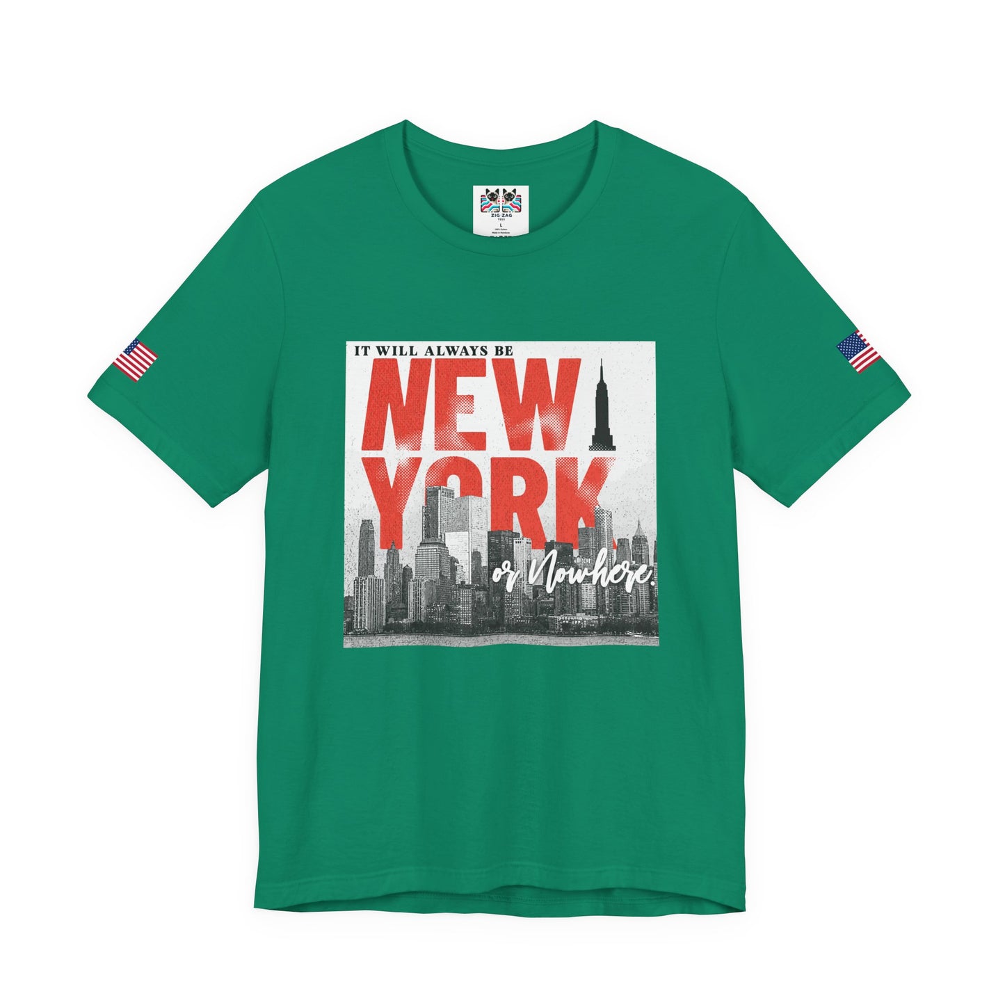 It Will Always Be New York T-Shirt - Red & White NYC Skyline Statement Design