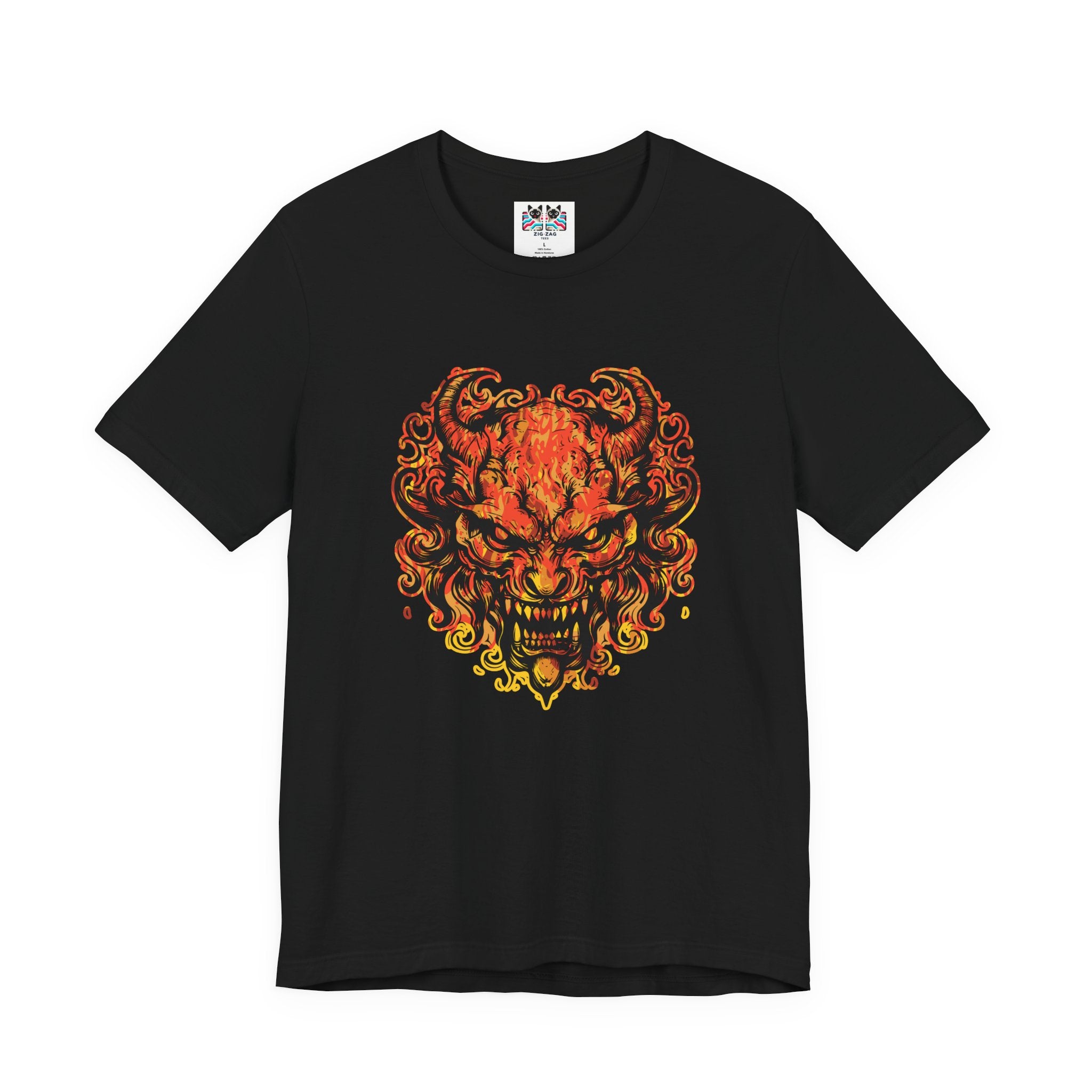 Infernal Demon Rising T-Shirt – Fire Devil Front & Winged Hellspawn Back Graphic Tee