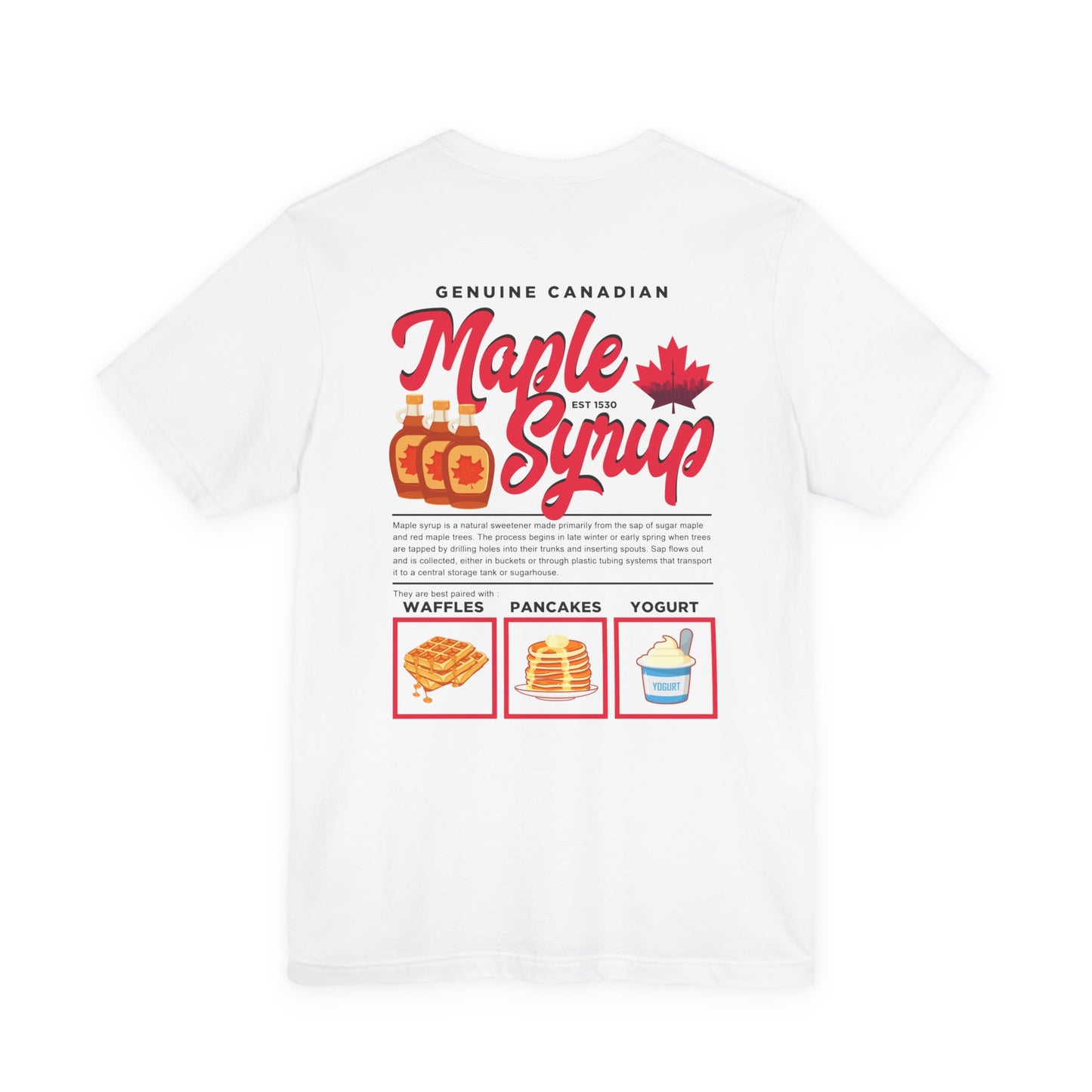 Maple Syrup Breakfast Lovers Tshirt – Waffles, Pancakes & Yogurt